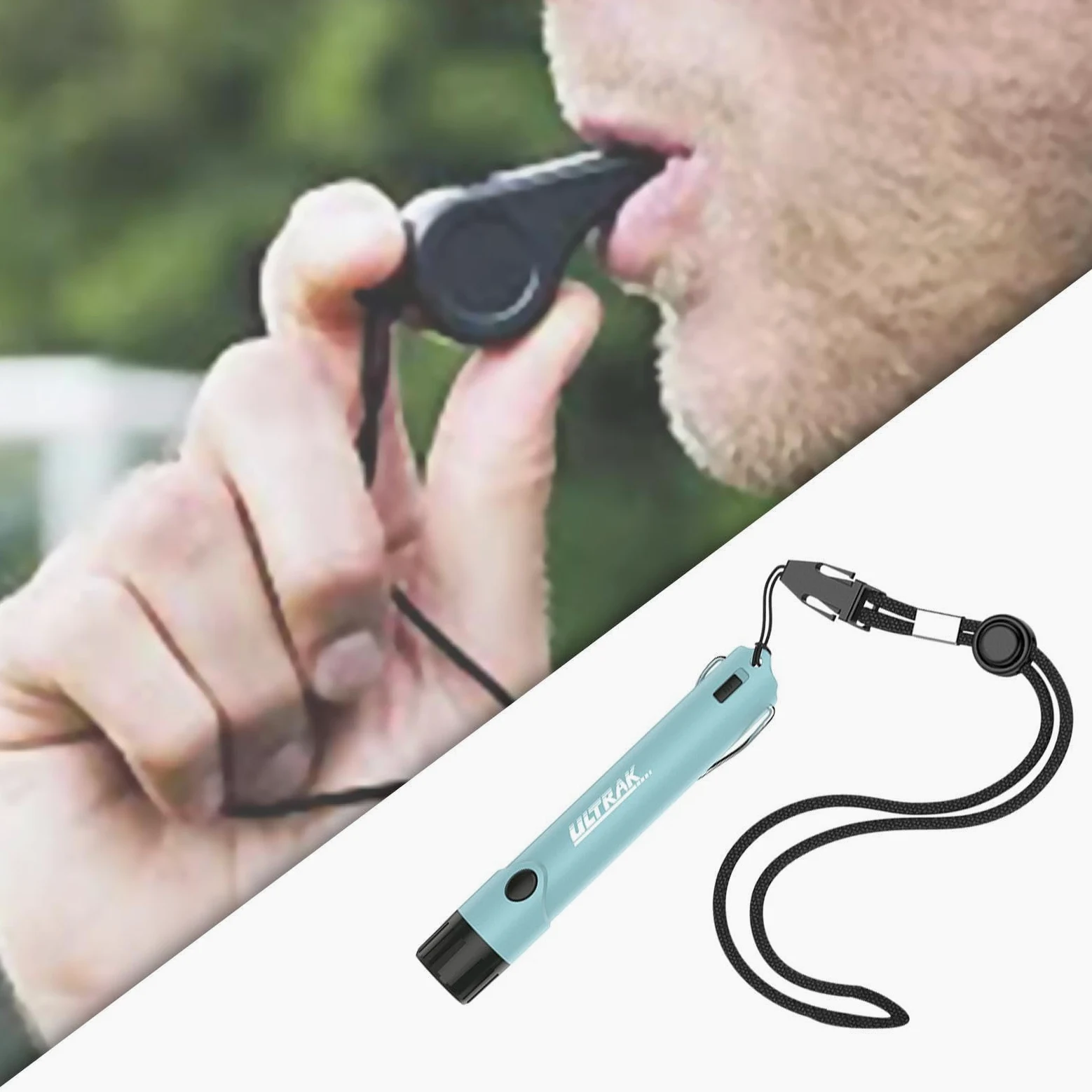 Silbato Electrónico Portátil con Botón LED, Cordón Práctico, Plástico PP, Adecuado para Entrenamiento Deportivo Y...