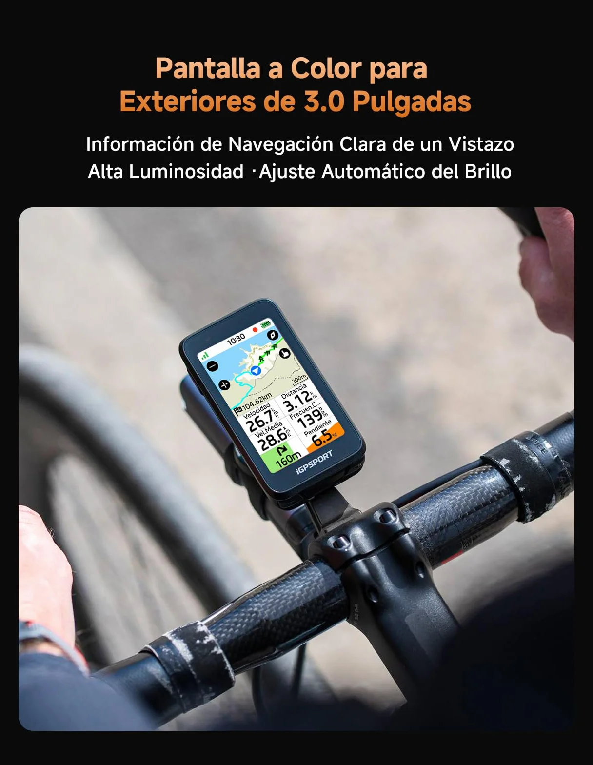 iGPSPORT BiNavi Air GPS Bicicleta Pantalla Táctil HD 3" iClimb 3.0 Ciclismo Virtual 30h