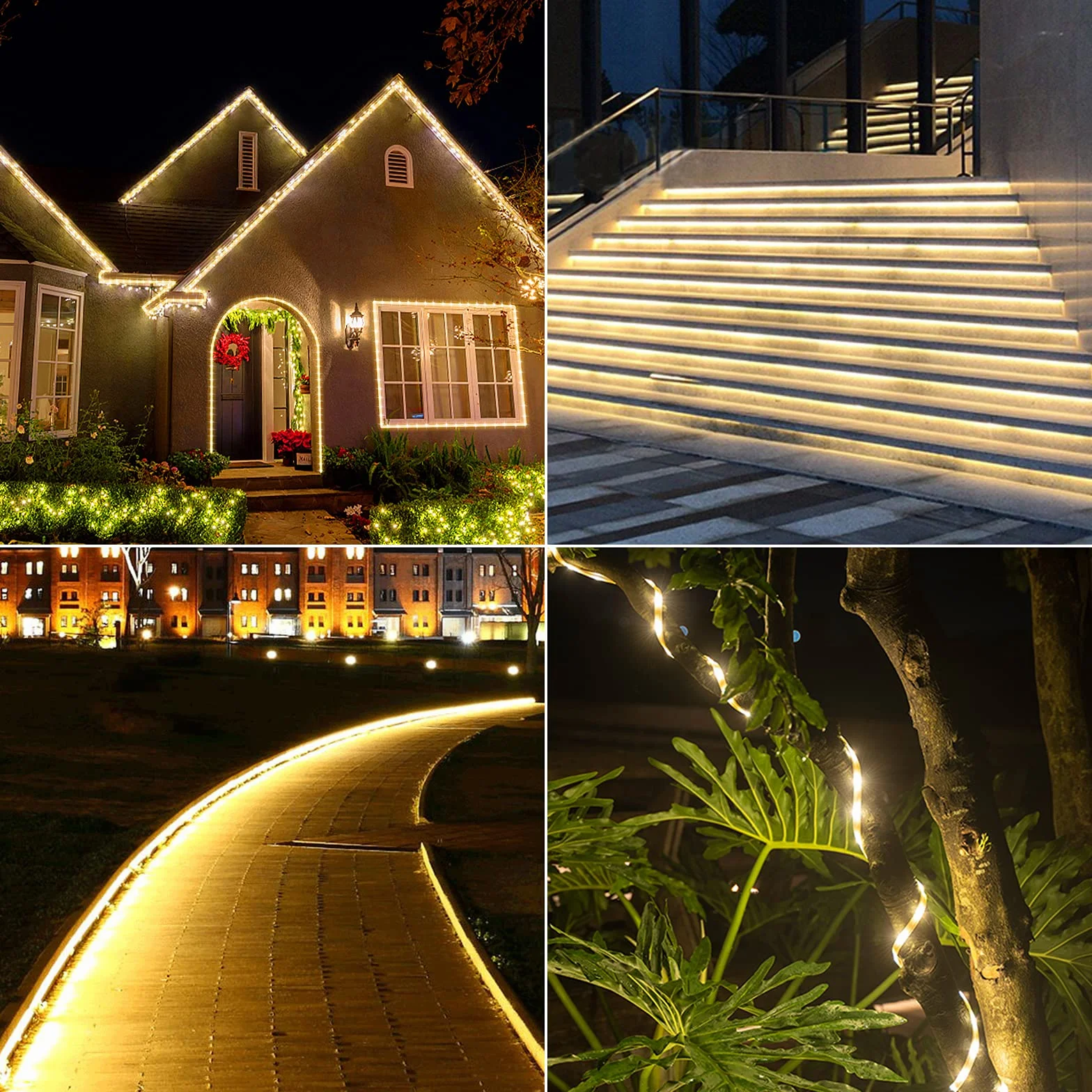 Forever Speed 30M Tubo de LED Manguera LED Luces de Tira Blanco Cálido Exterior e Interior