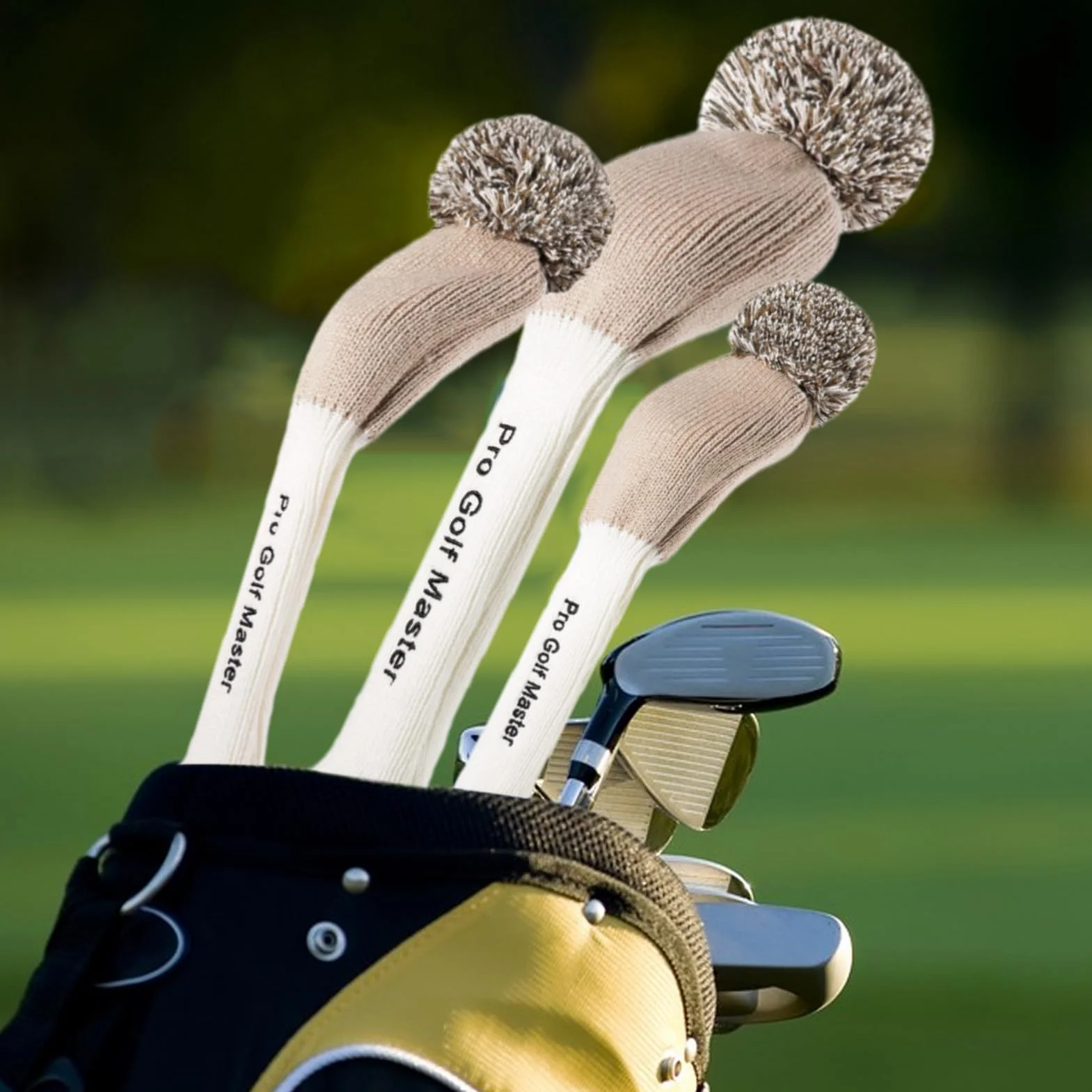 Fundas para Cabezas De Palos De Golf: 3 Piezas De Calle Tejida, para Cabezas Híbridas, Protección Universal para Palos De Madera, De Lana Bordada, Accesorio para Golf De Cuello Largo | Par