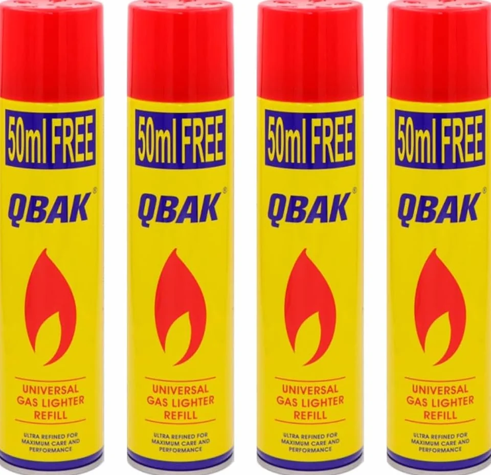 Gas para Mecheros 300 ml con 5 Adaptadores Recargar Encendedores