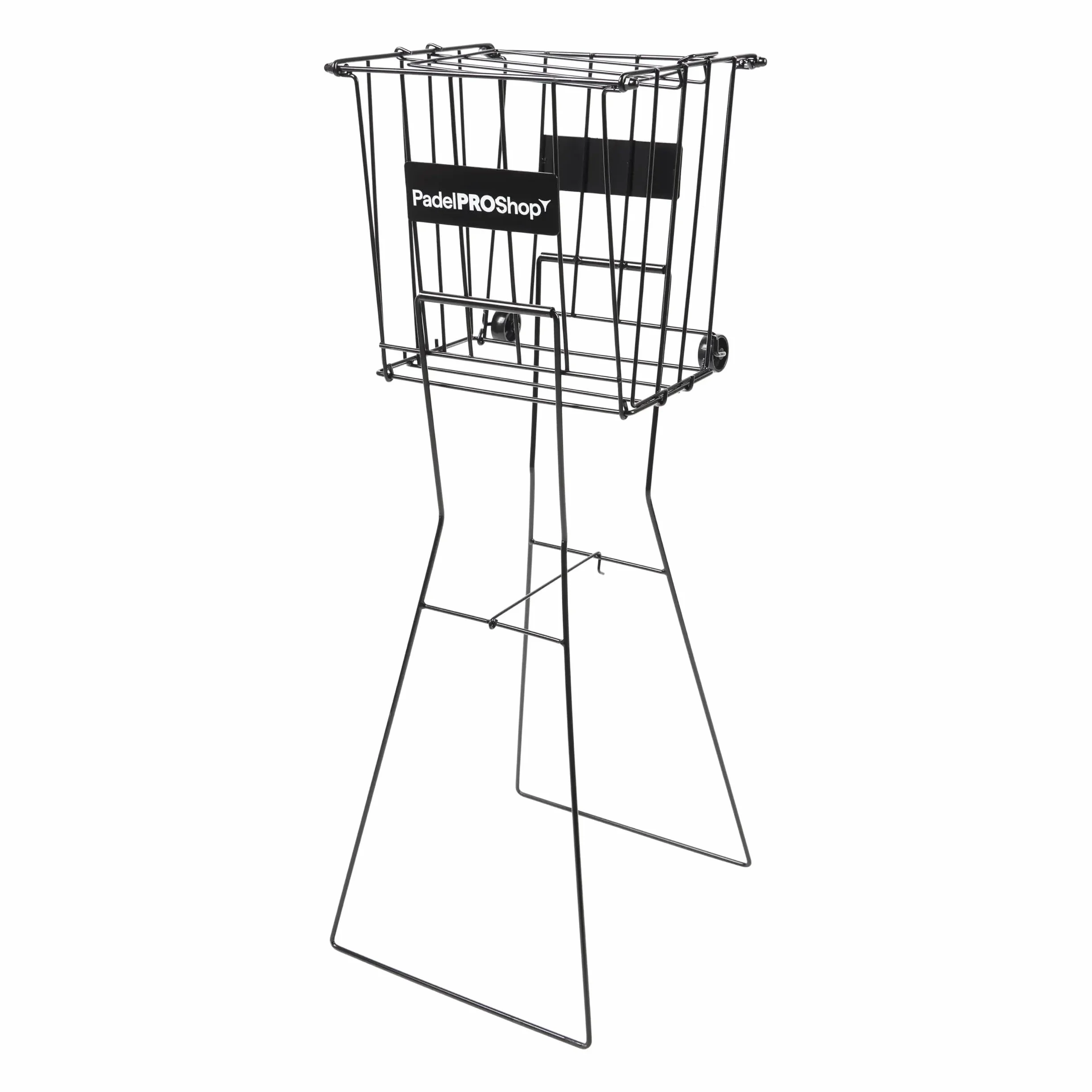 Padel Pro Shop Cesto de Bolas de Pádel 2026 - Carro Metálico de Alta Resistencia, Capacidad 70-80 Bolas, Estructura Robusta Negro Mate para Entrenamiento Profesional