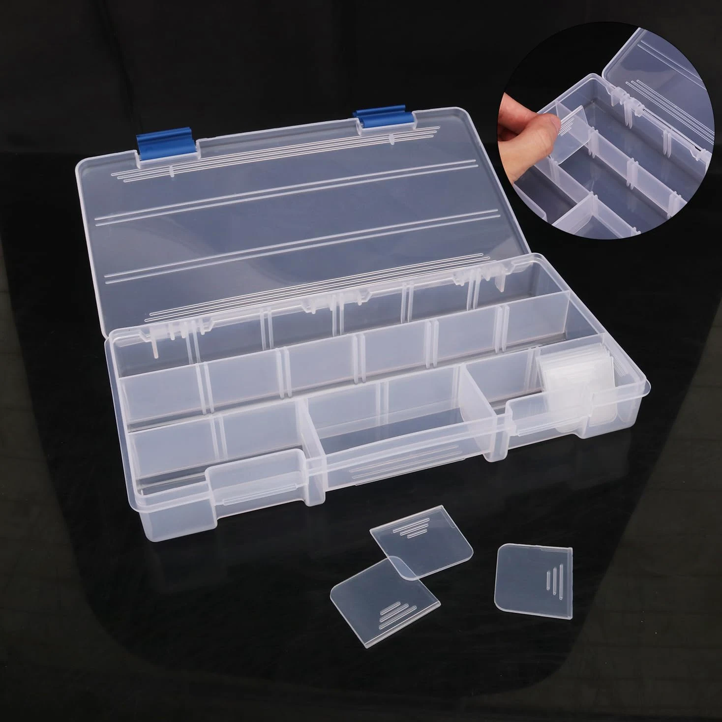 Caja de aparejos de pesca, caja de pesca de 4 capas, cajas de aparejos, almacenamiento superior de acceso rápido con tapa para equipo de pesca y accesorios, (verde) KUKLIPJIM