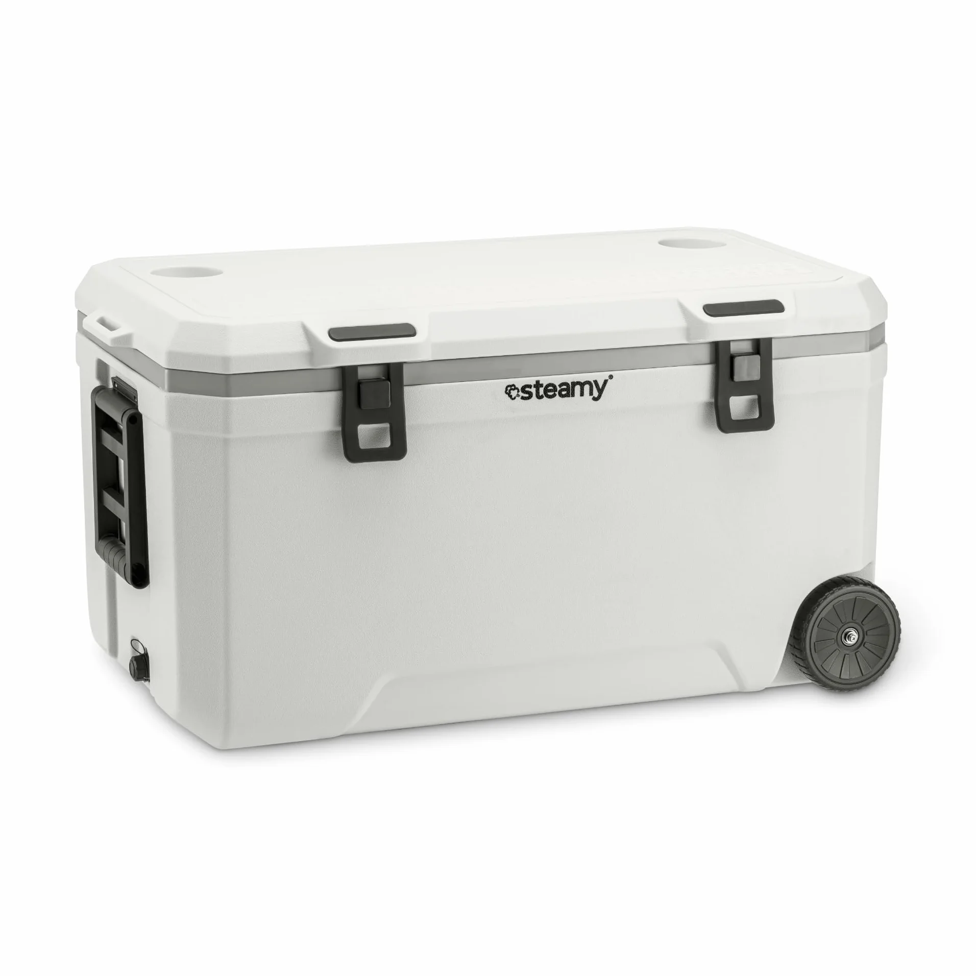 Steamy Marine 120 Nevera Pasiva con Ruedas, 120 litros, Blanco