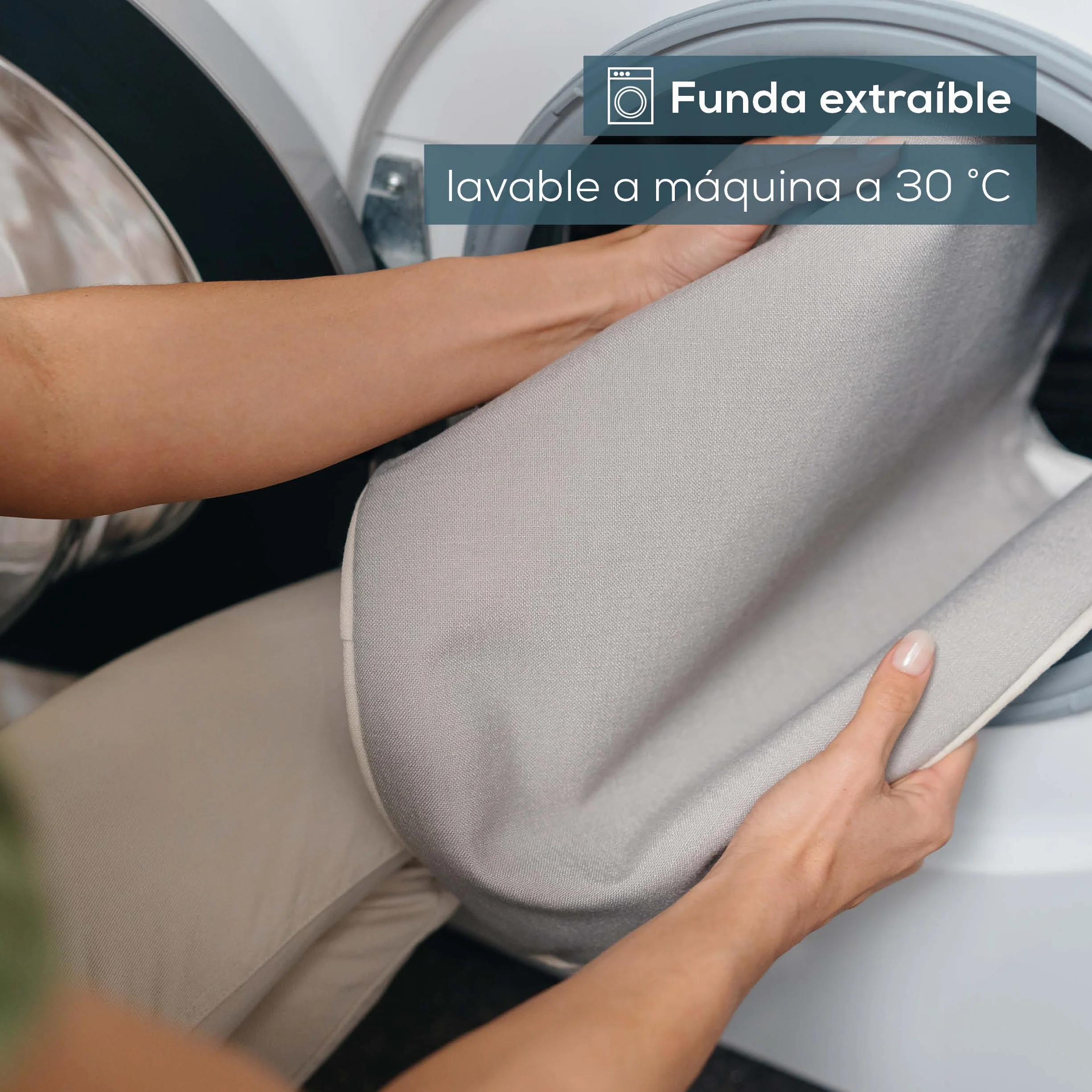 Beurer MG 139 Cojín de masaje Shiatsu inalámbrico con calor, 40 x 40 cm, beige
