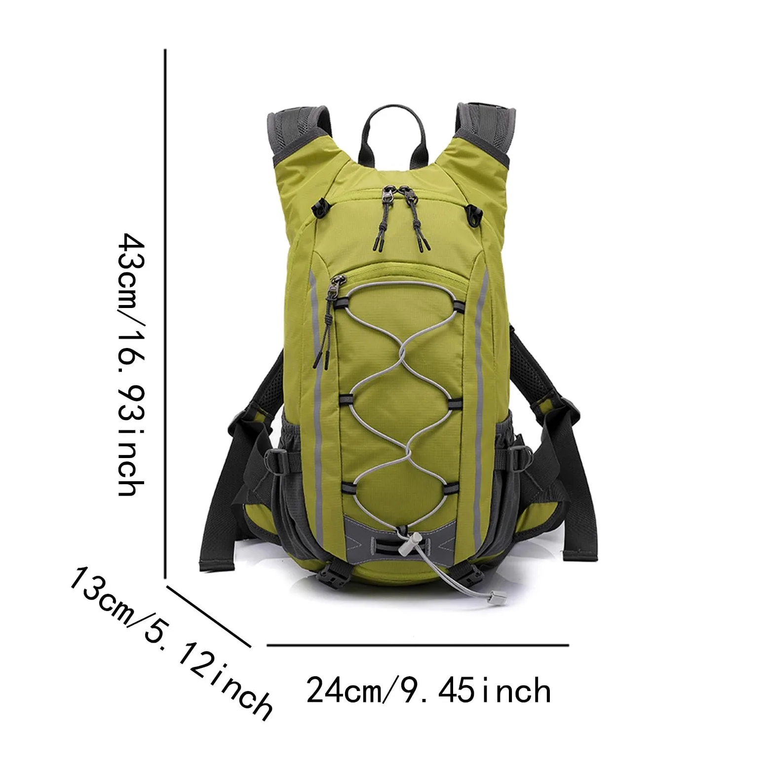 Mochila de Senderismo Y Montañismo de 20 litros, Multifuncional, de Poliéster, con Múltiples Compartimentos para Uso Diario. Resistente, Verde Amarillento