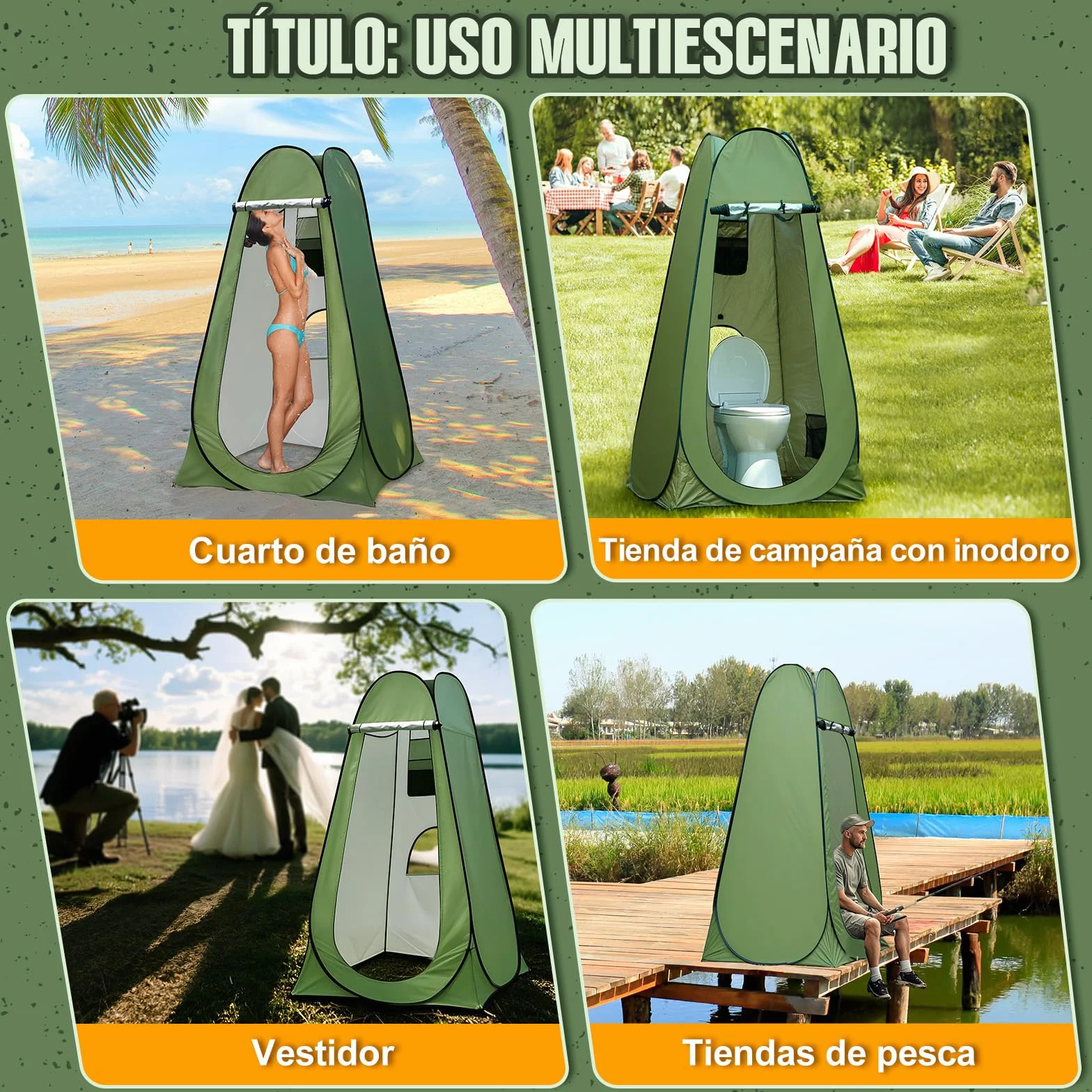 Charmofun Tienda Ducha Camping Pop Up Cambiarse Pescar Bañarse Refugio Solar