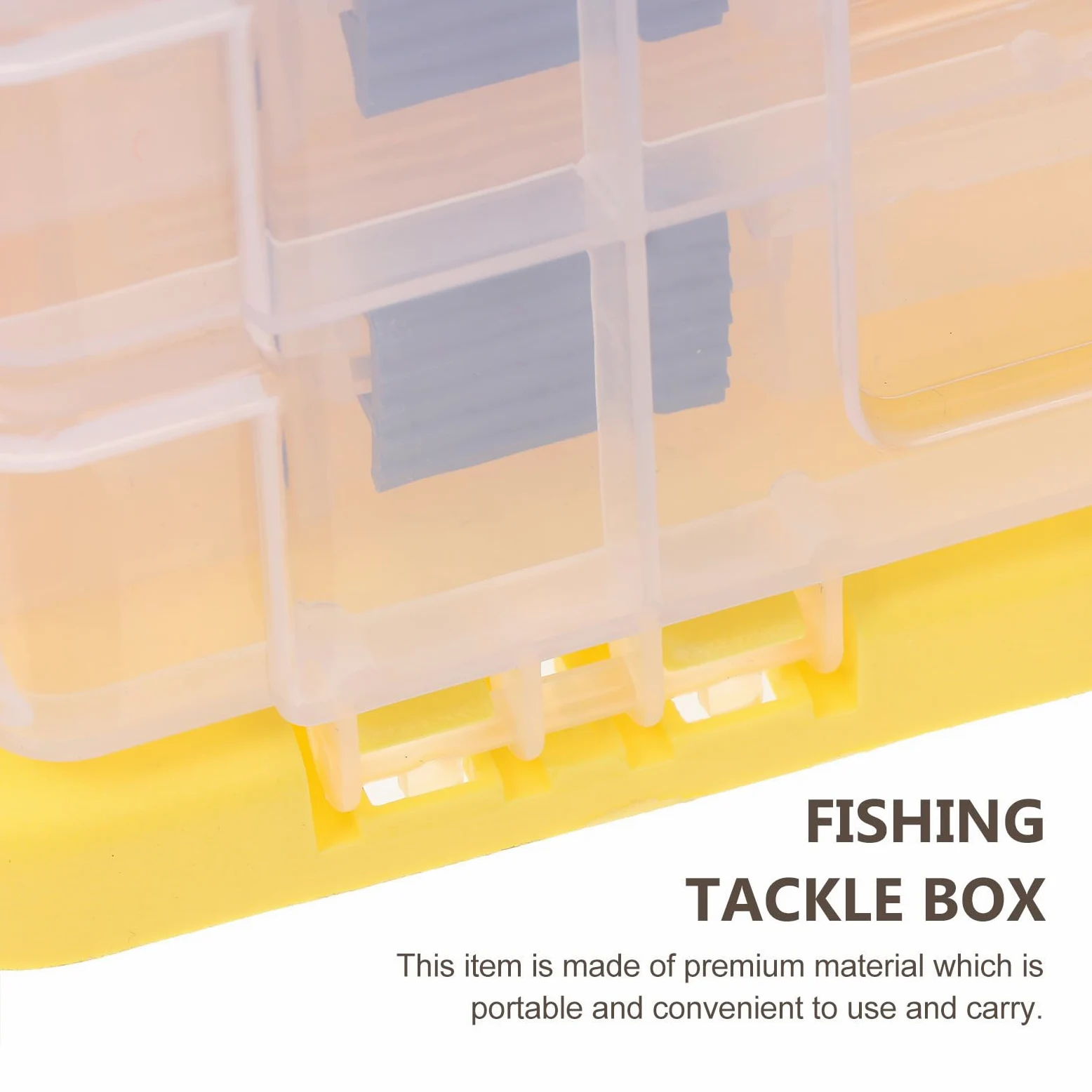 Amosfun Caja de Aparejos de Pesca de 4 Capas, Gran Capacidad, PP Abs | Amarillo, para Señuelos y Accesorios, Fácil de Llevar, Resistente al Desgaste Caídas