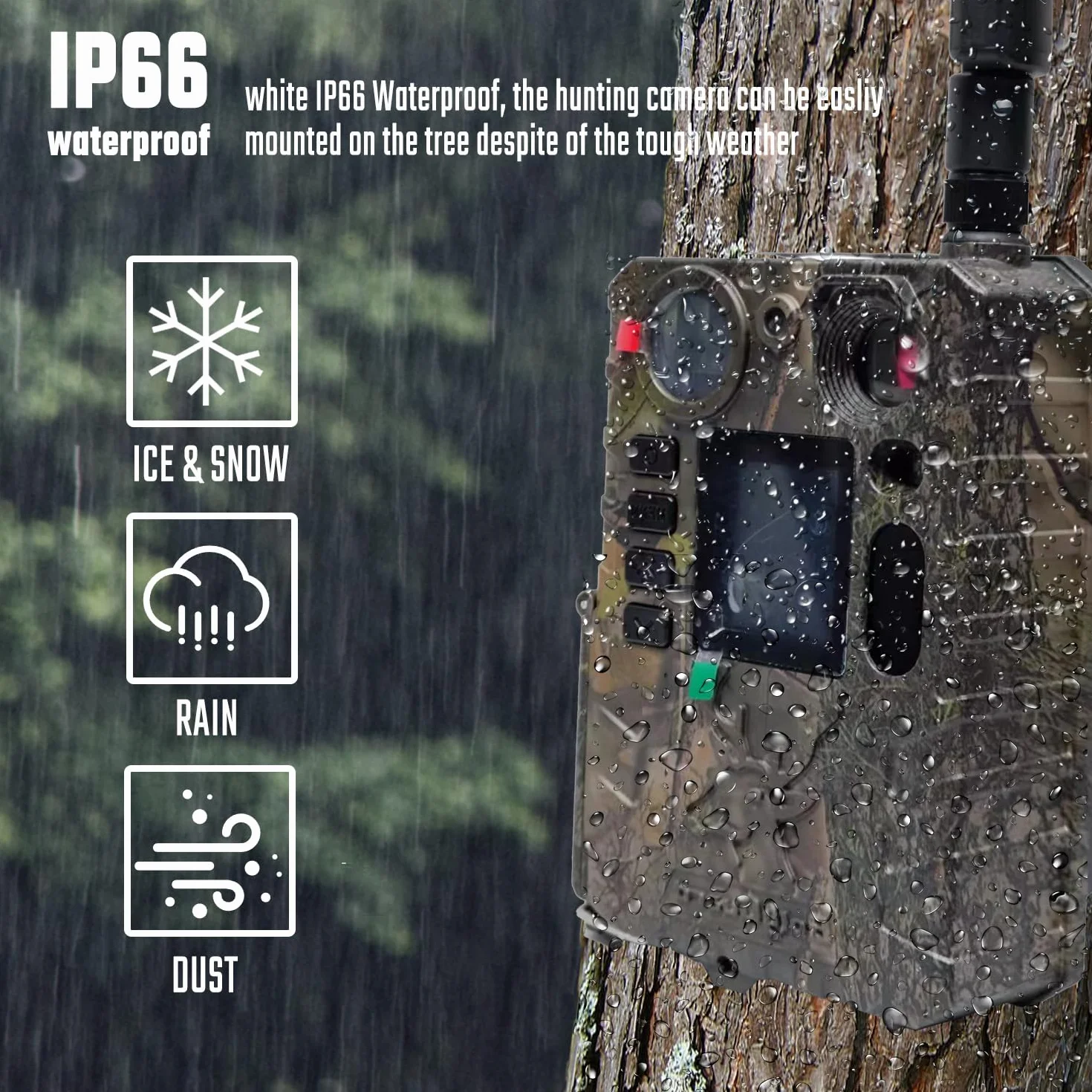 Bolyguard 4G 37MP 4K Cámara Salvaje con Transmisión por Celular, cámara de Caza con visión Nocturna activada por Movimiento, 30 m Visión Nocturna, MMS, GPRS y Correo Electrónico