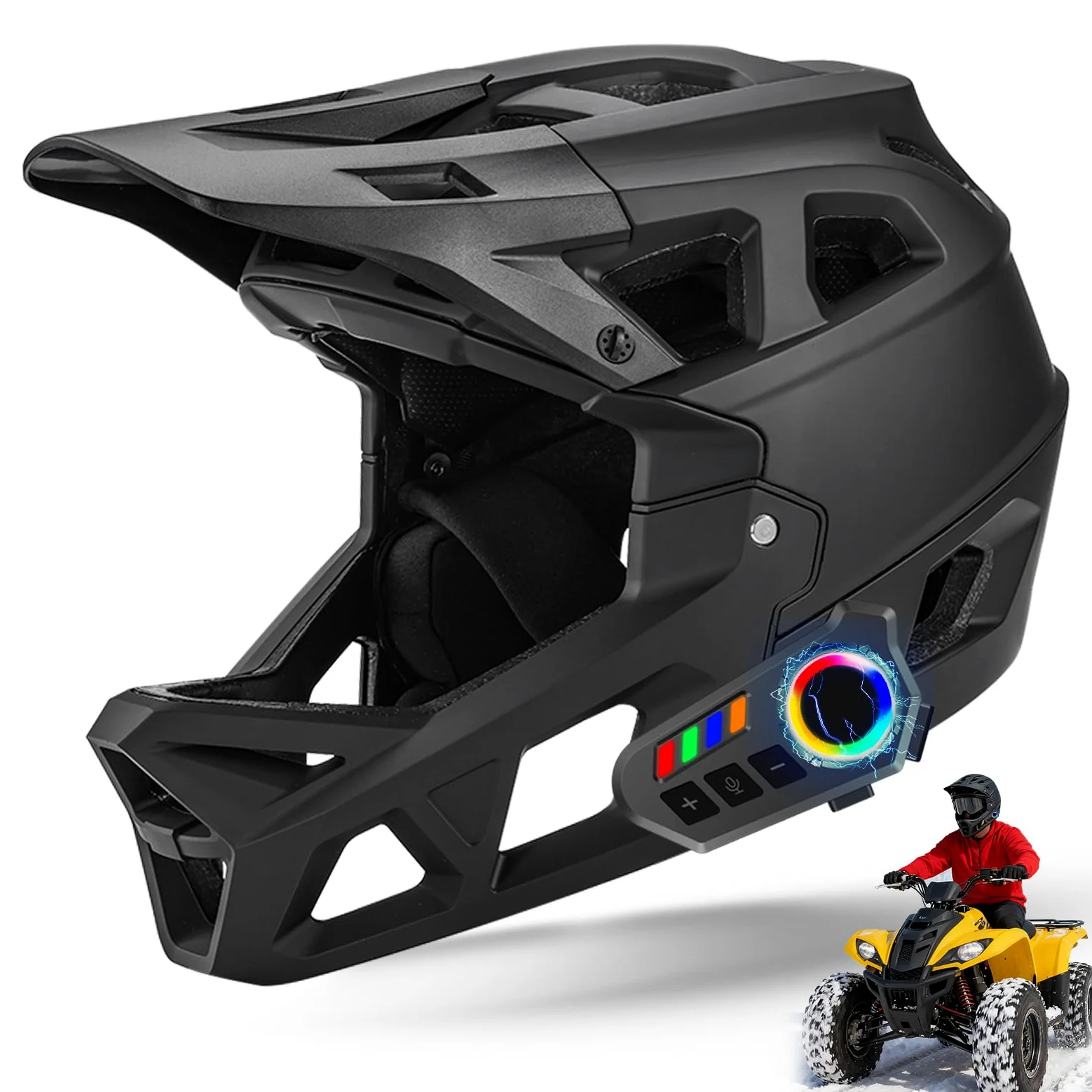 Casco de Bicicleta de montaña MTB Downhill Según Norma de Seguridad EN1078, Aberturas de ventilación para Flujo de Aire y refrigeración, Carcasa Exterior de PC Adulto Negro
