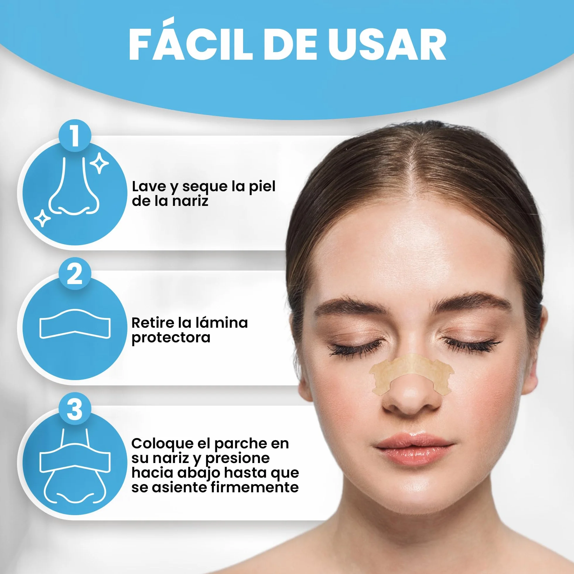 Tiras Nasales Antironquidos Extra Fuertes 120 Unidades 19x66mm Adhesivas