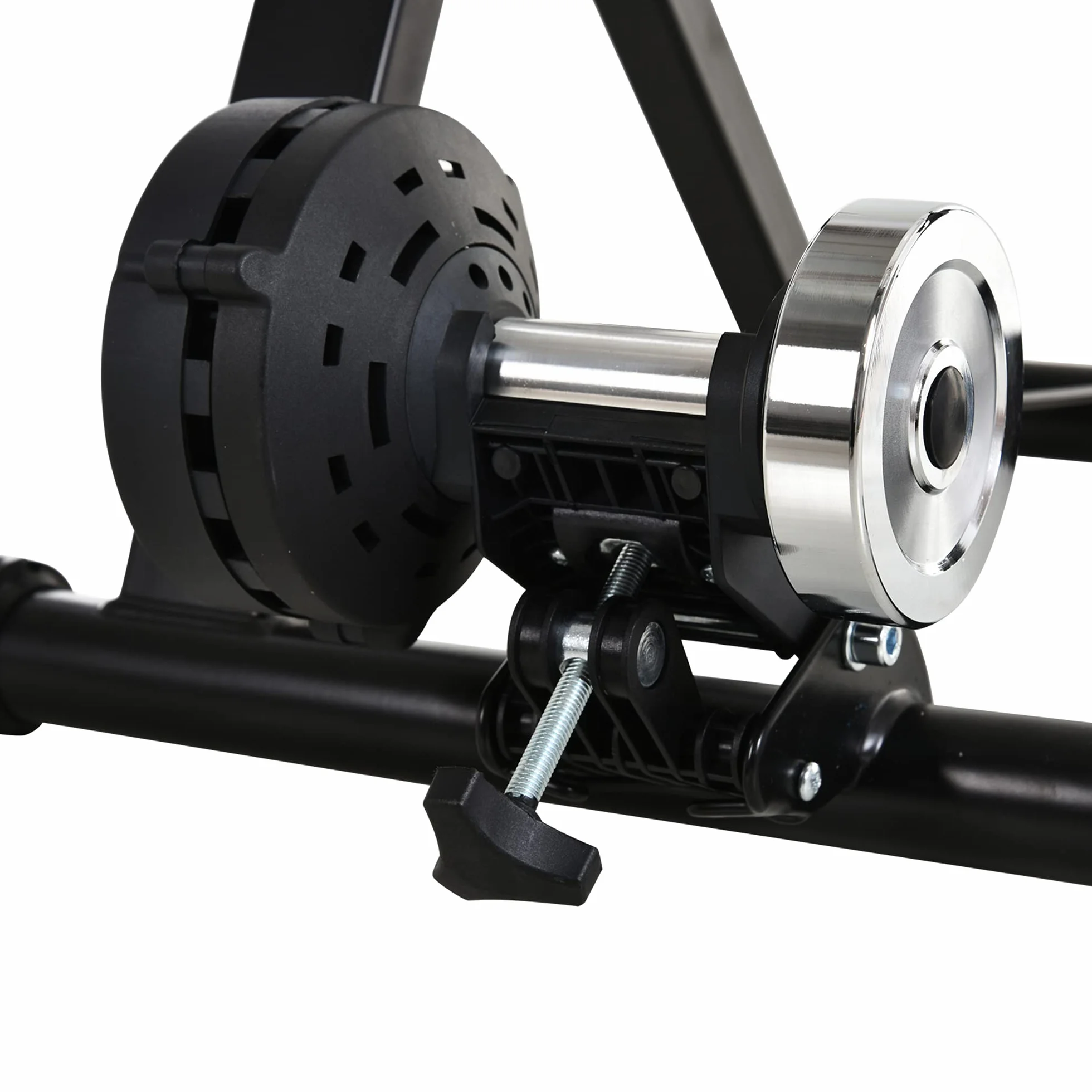 HOMCOM Rodillo de Bicicleta Entrenamiento Plegable con Resistencia Magnética Ajustable de 8 Niveles para Ruedas de 650C/700C o 26-28 Pulgadas para Interior 68x62,5x49 cm Negro