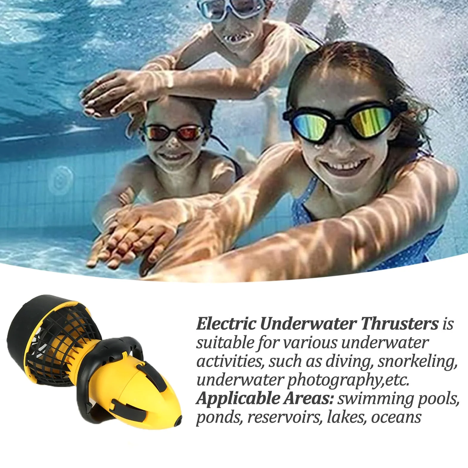 Equipo de buceo con hélice subacuática, 300 W/500 W, con batería de plomo-ácido, para deportes acuáticos, piscina, buceo, esnórquel y aventuras en el mar, 500 W