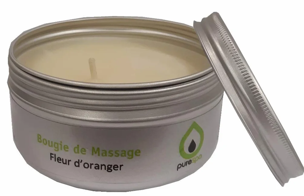 Purespa Vela de Masaje Natural Perfumada Azahar 80 gr