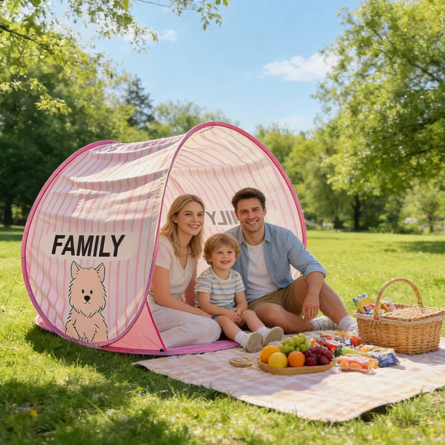 Tienda familiar, tienda de playa impermeable portátil con ventana – para camping, picnic, viaje, piscina, picnic, viaje, piscina, resort, playa, terraza