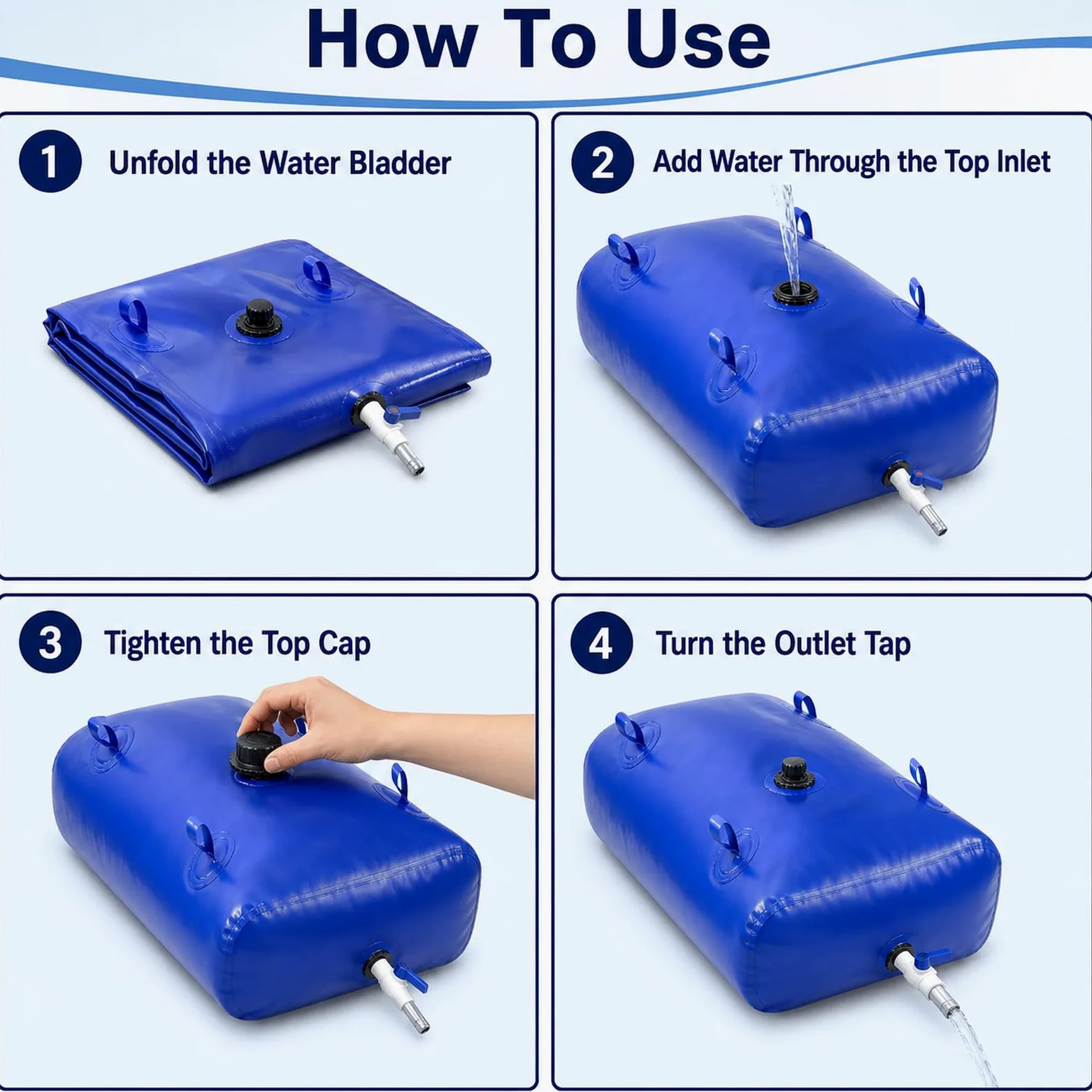 Vejiga De Agua Plegable,DepóSito De Agua Plegable con Grifo,Bolsa De Agua Plegable Engrosada,No Se Deforma FáCilmente,para Transporte De LíQuidos para JardíN
