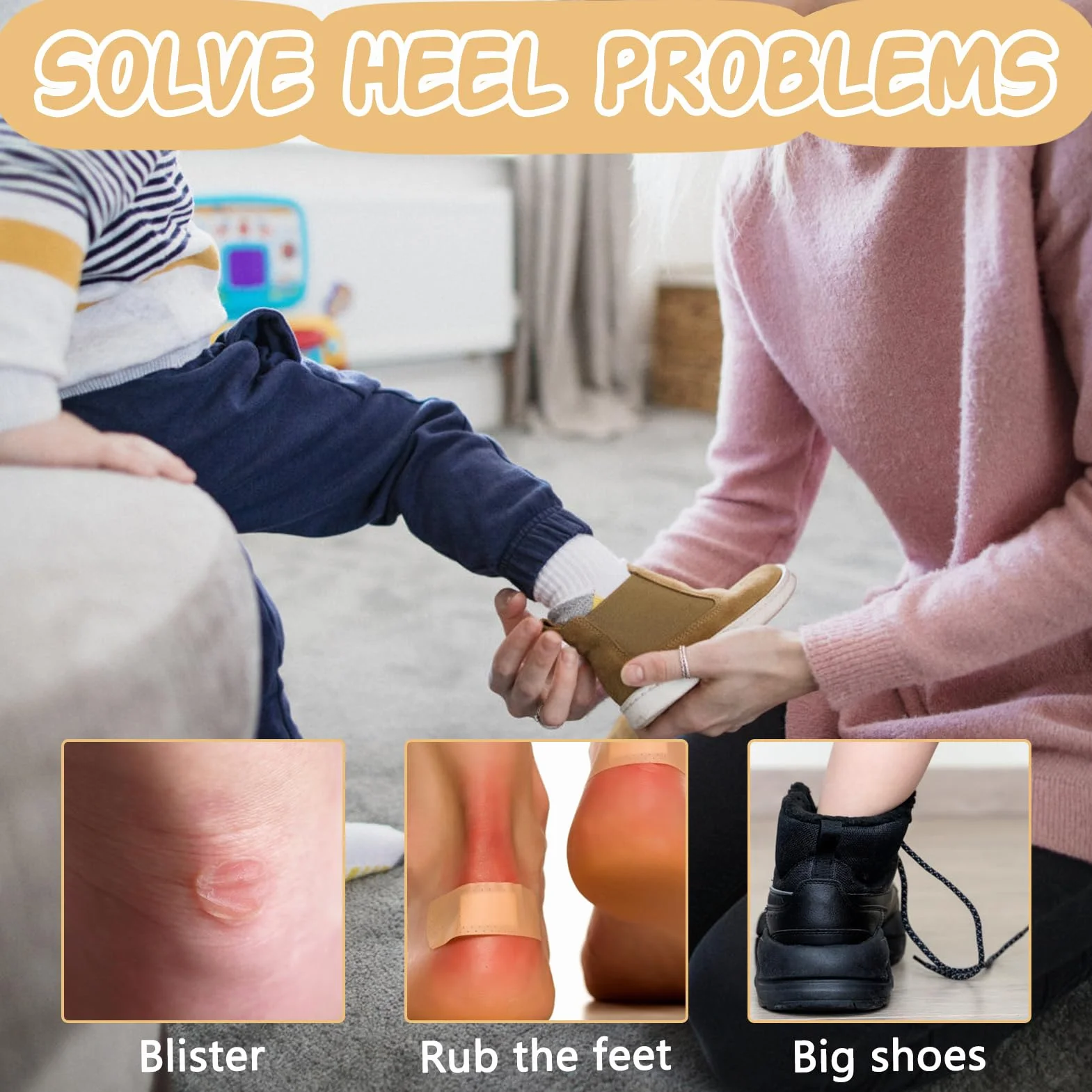 Taloneras para Zapatos de Niños, Set de 6 Unidades, Reduce el Tamaño, Cómodas y Autoadhesivas