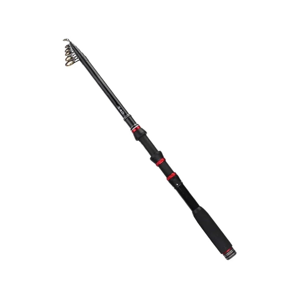 Caña de pescar plegable, 6, 7, 8, 9, 10 secciones, material de carbono, diámetro de extremo 12, 8, 20, 4 mm