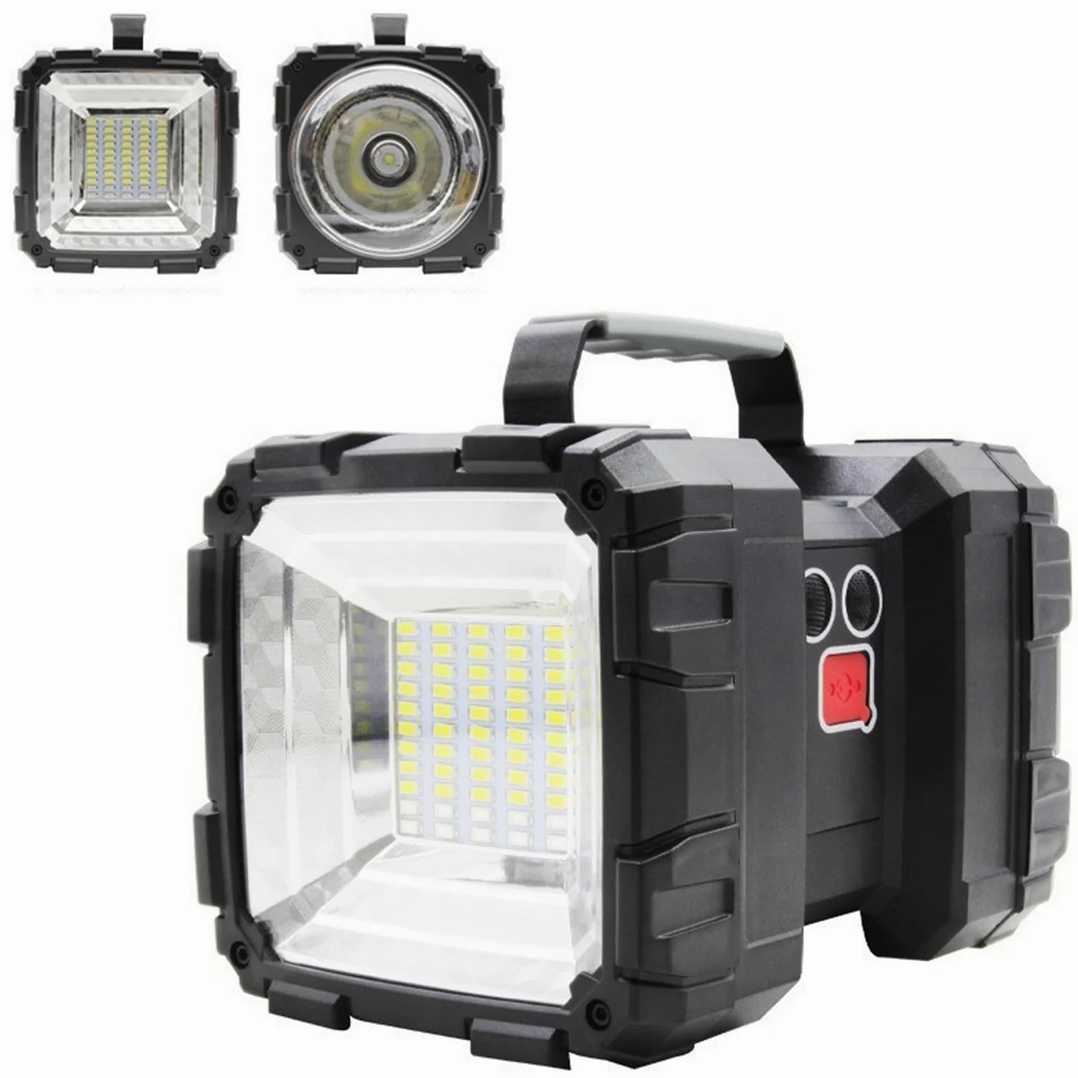 Linterna de Camping LED, Antorcha Recargable, Luz de Camping Linterna multifunción de 4800 mAh, Linterna LED Linterna de Mano Potente a Prueba de Agua, para Acampar, Uso en el Trabajo en casa black