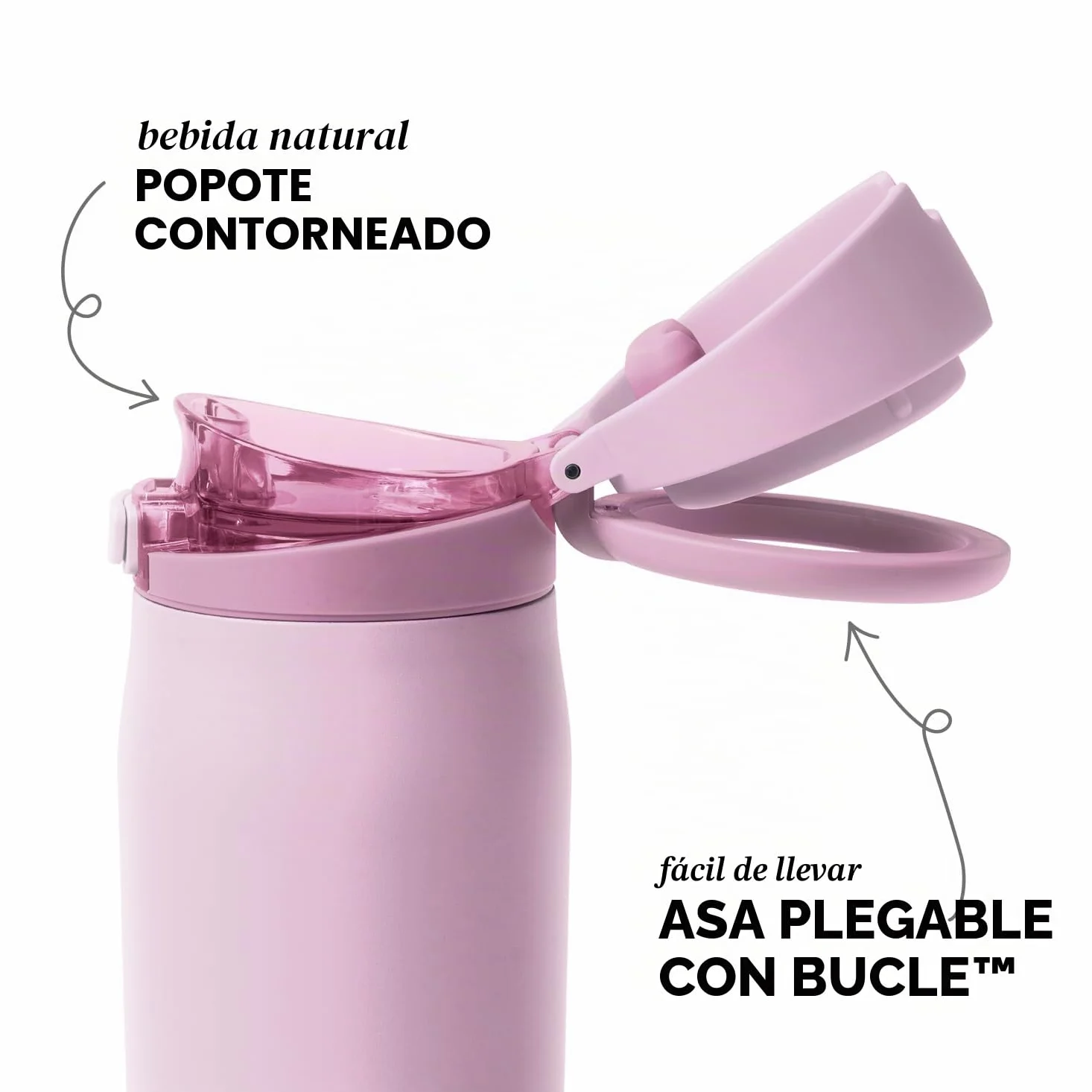 Simple Modern Mesa Loop Botella de Agua con Pajita | Botellas de Acero Inoxidable Aisladas Compatibles con Portavasos para Viajes, Deporte y Escuela| 890ml | Pink Champagne | Mesa Loop - Botella de agua aislada para escuela, deportes, viajes, a prueba de