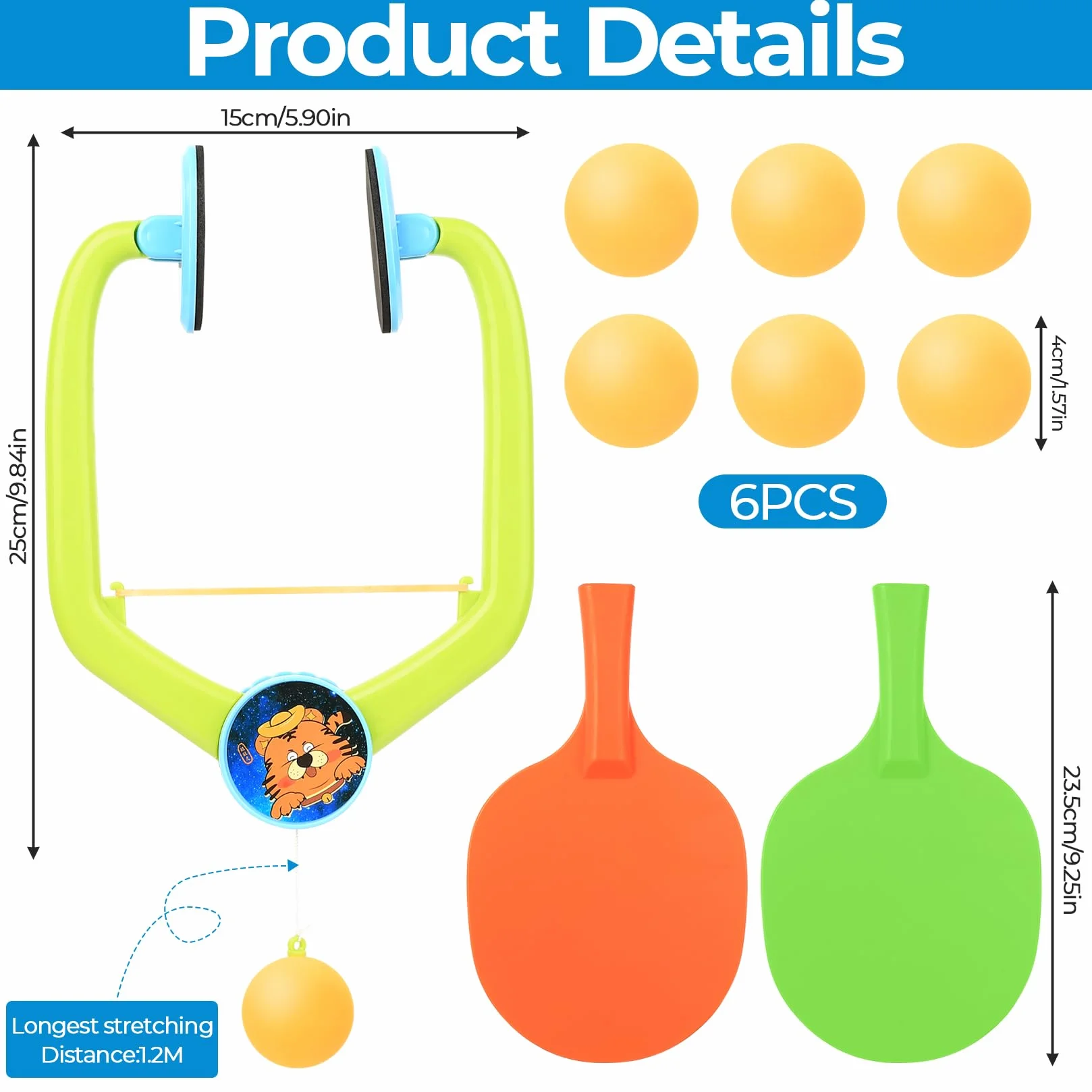 Juego de Ping Pong para Colgar en Puerta, Juego de Ping Pong con Marco Ajustable para Puerta, Entrenador portátil para Practicar y Jugar en Familia, con Palas/Pelotas