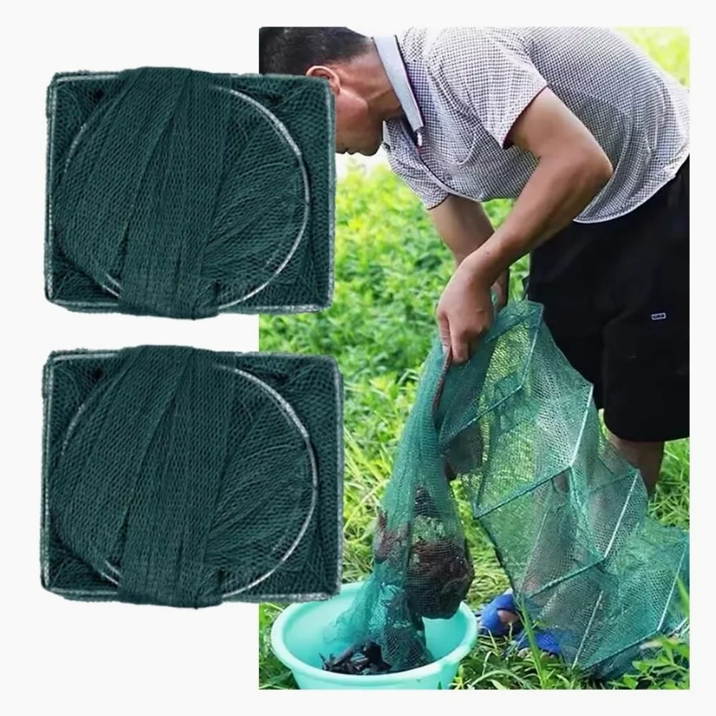 Paquete de 2 trampas de Cebo for camarones y cangrejos de 7,9 a 52,5 pies de Largo, trampas for Peces, Red de Pesca, Captura automáticamente más Peces fácilmente