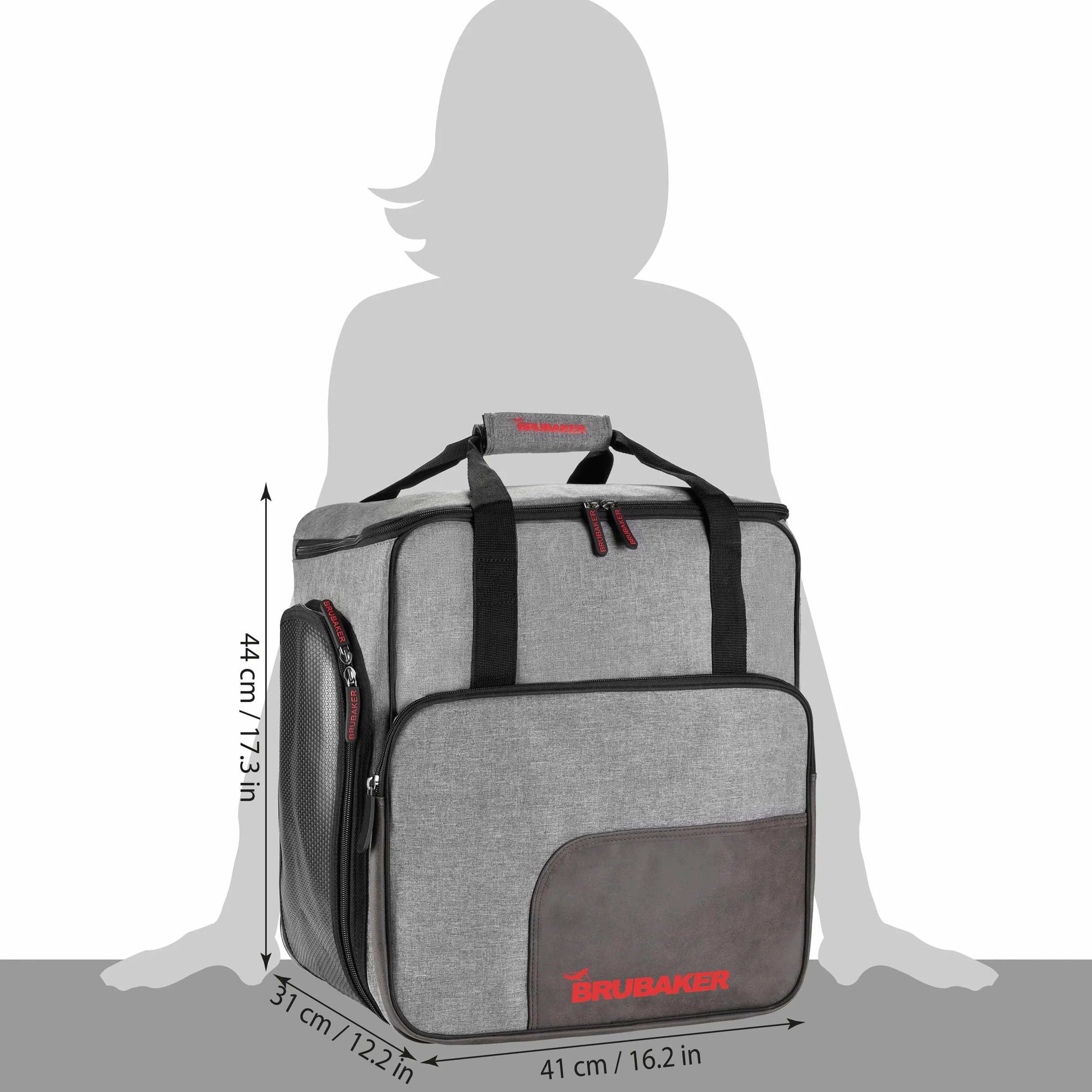 BRUBAKER Mochila Porta Botas De Esquí Heather Gris/Negro
