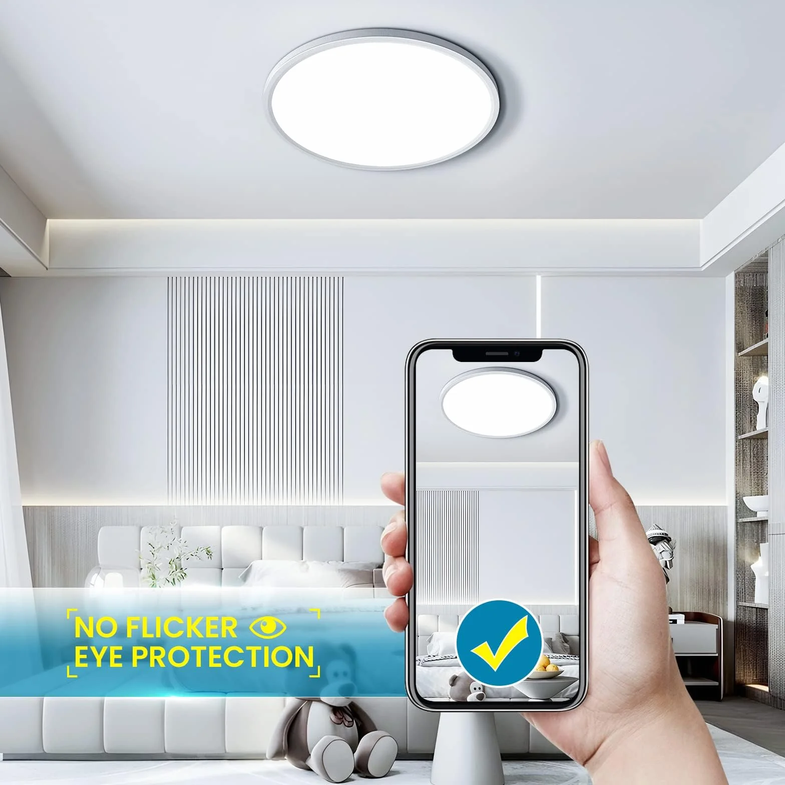 OTREN Plafon LED 28W 6500K Blanca Fría 30CM IP44 Lámpara Techo Ultrafina
