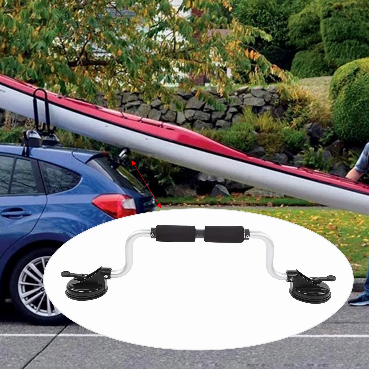 Ayuda de carga de kayak premium con soporte de rodillo de ventosa, duradero, fácil de usar y versátil para cargar el techo del coche