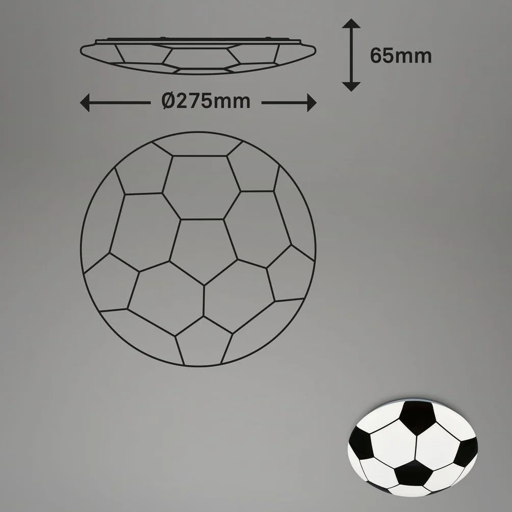 BRILONER Lámpara LED de techo fútbol 12W 1300 lúmenes blanco 27,5 cm