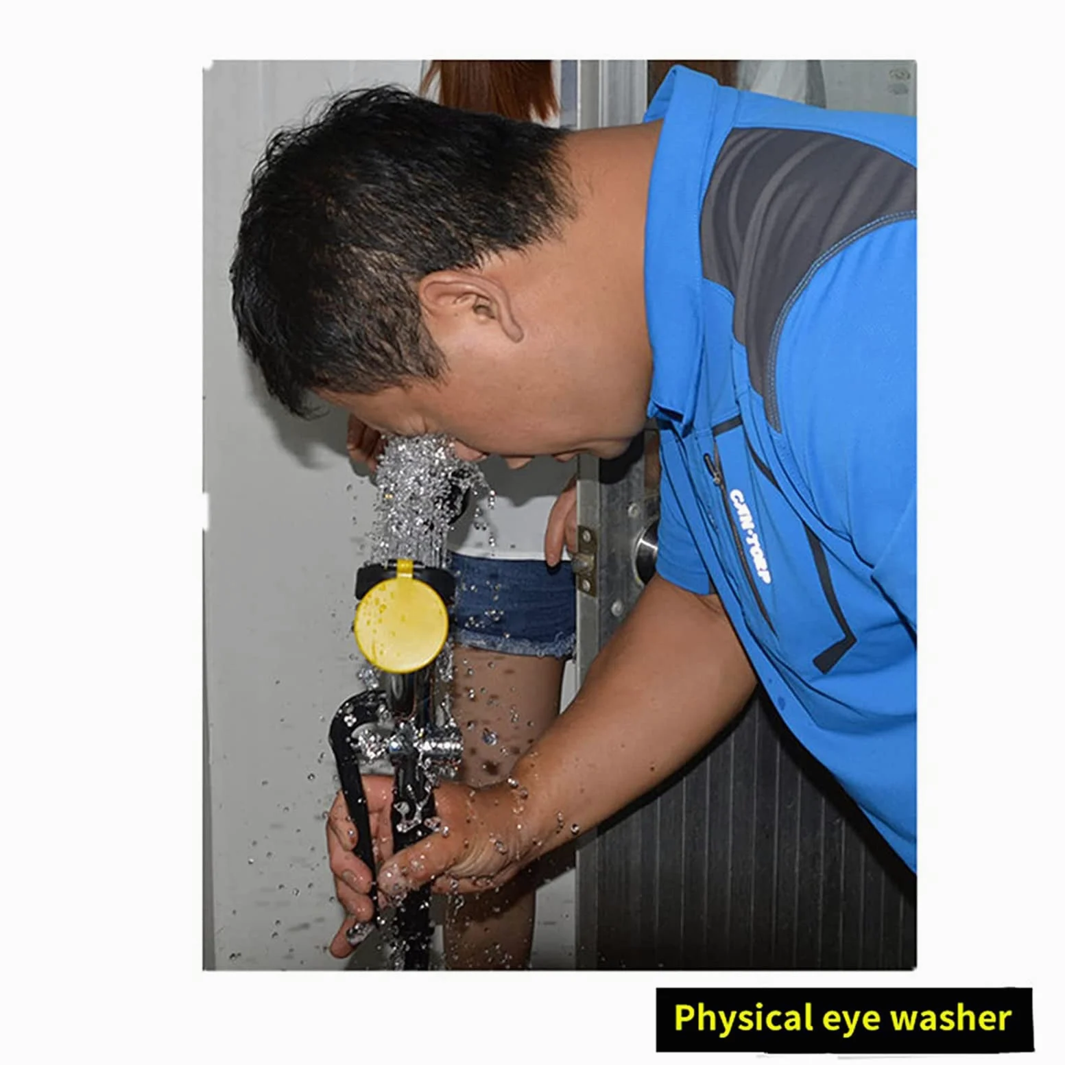 Manguera de lavado de ojos portátil con rociador, lavaojos de emergencia con unagencia con una sola boca montado en la pared, ducha lavaojos, dispositivo de limpieza de ojos para laboratorio