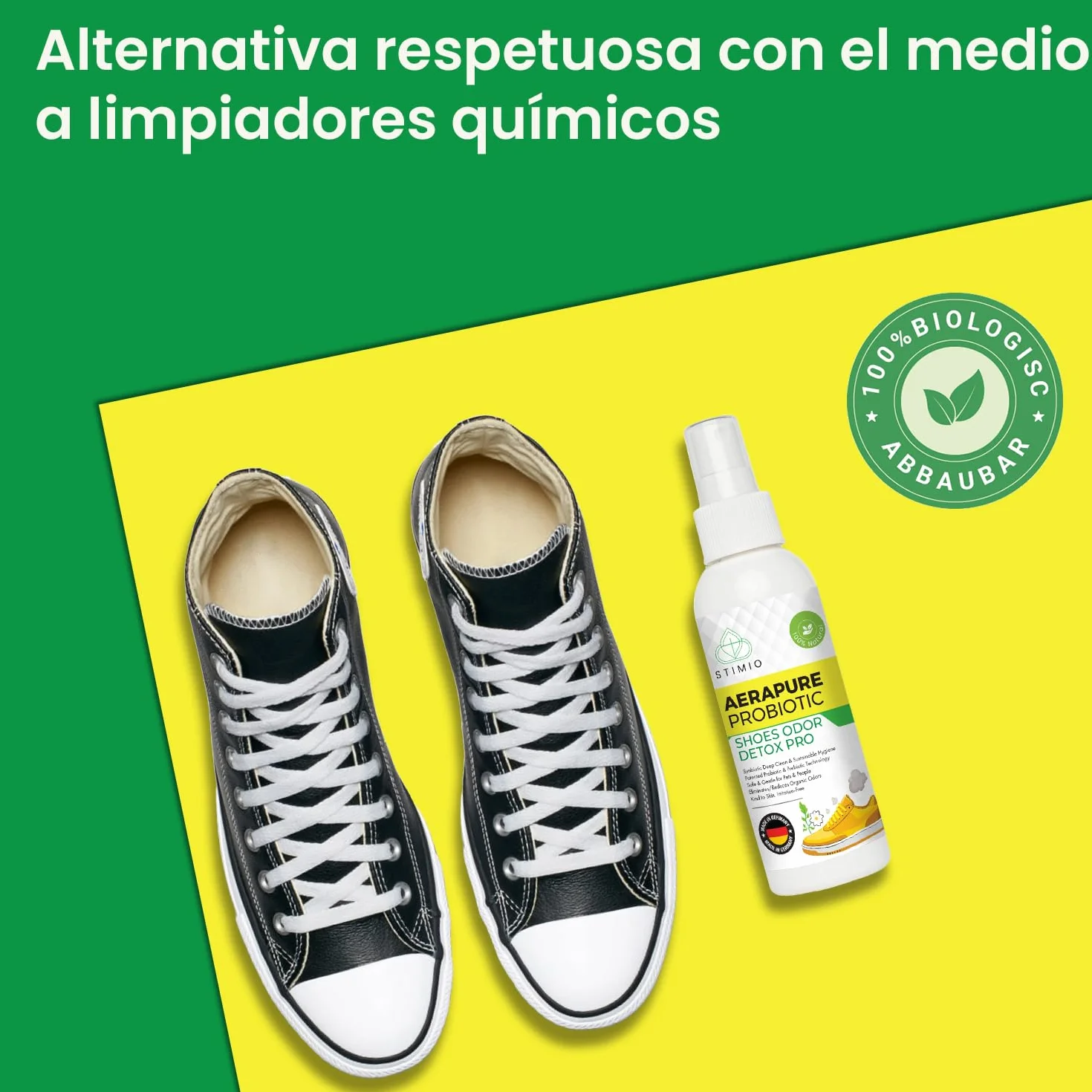 Spray desodorante probiótico y enzimático contra el sudor – Elimina olores con microorganismos activos – Natural, ecológico y sin perfumes sintéticos