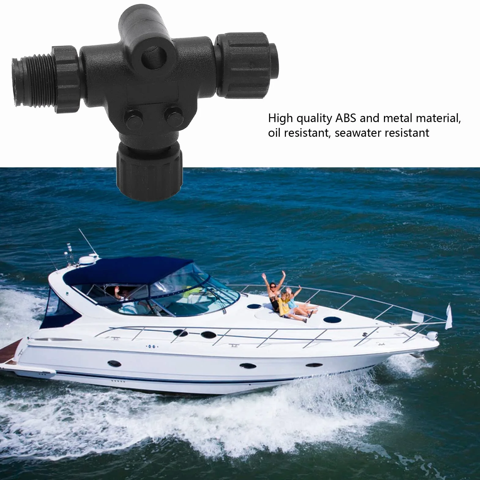 lyrlody Conector en T NMEA 2000, Rosca M12 de 5 Pines IP67 Resistente Al Agua Fabricado en Metal ABS, para Redes Lowrance Simrad B G Navico
