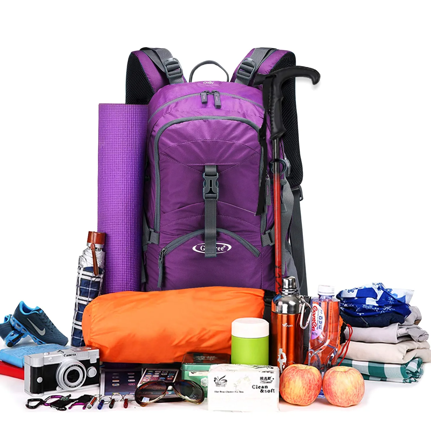 G4Free Mochilas de senderismo de 45 litros con cubierta para la lluvia, impermeable, mochila de senderismo, mochila de viaje al aire libre, camping, montañismo, senderismo, para hombres y mujeres