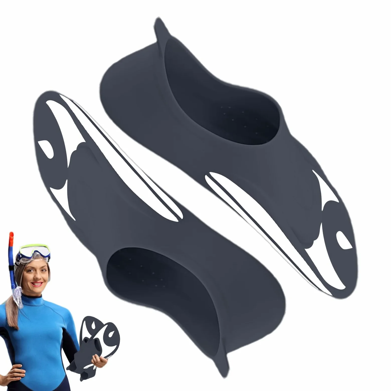 Aletas de natación – 15 pulgadas PP | Aletas de goma – Equipo de buceo de tacón corto para adultos y niños, ideal para esnórquel, buceo libre, buceo, natación, entrenamiento de playa y deportes
