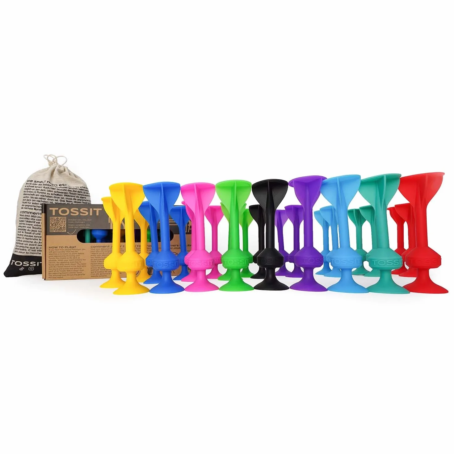 TOSSIT Juego Dardos de Silicona Ventosa - Party Pack 8 Colores + 2 Negros, Interior Exterior