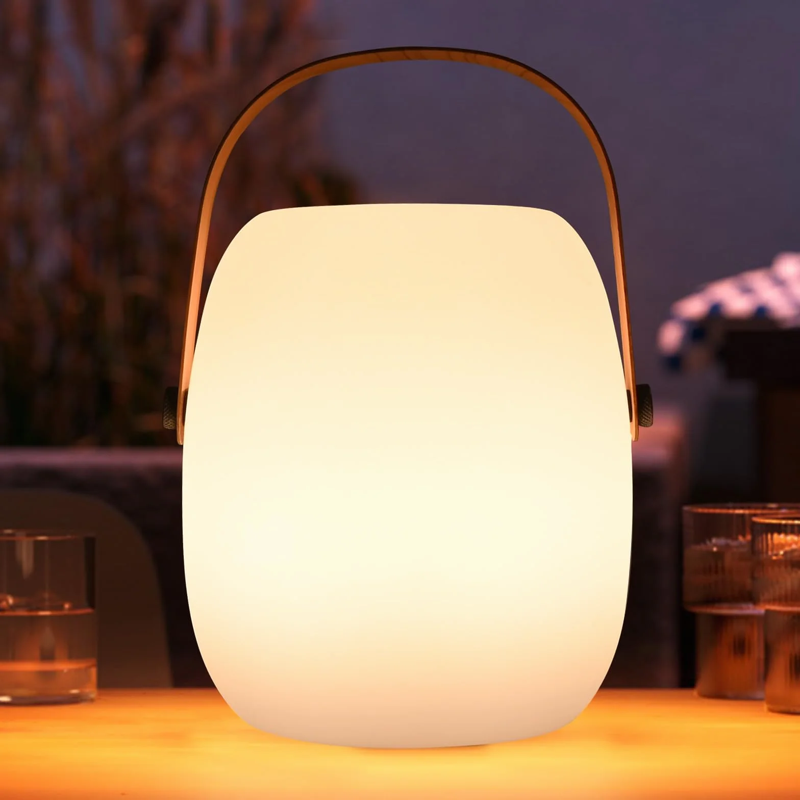 ZWOOS Lampara de Mesa Recargable LED RGB Inalambrica IP54 con Control Remoto