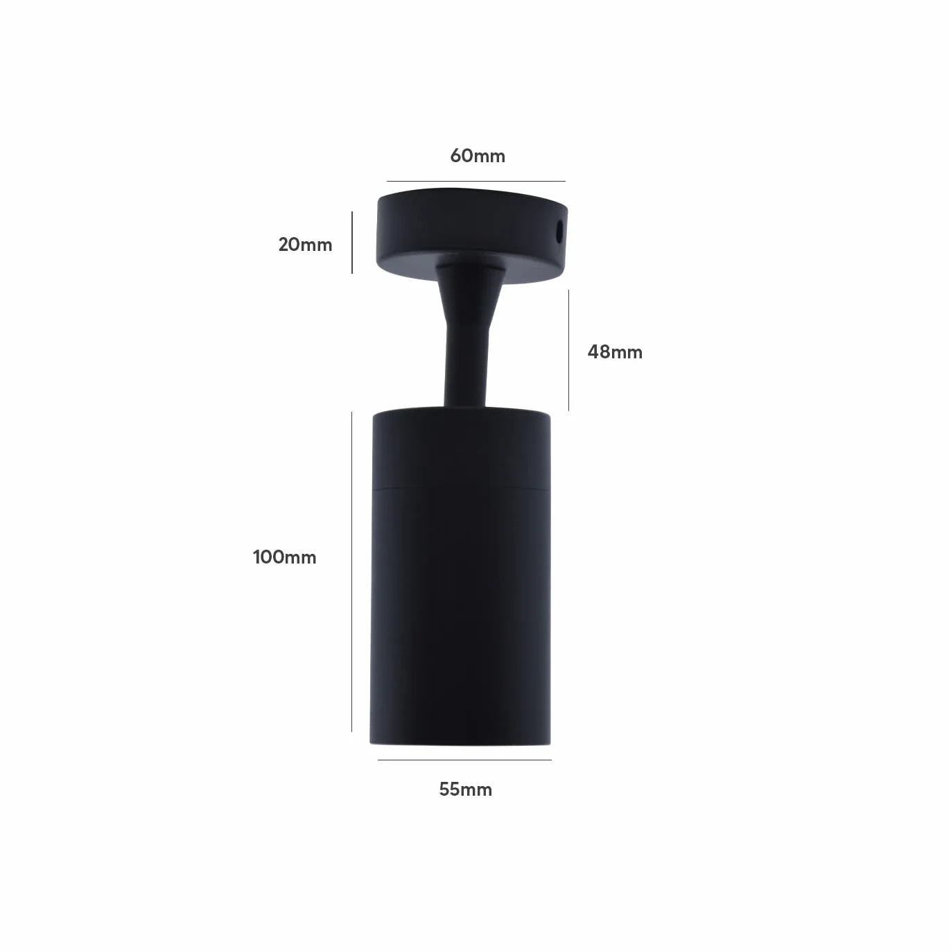 Eurekaled Portafaretto de techo o pared GU10 Foco orientable 360° haz direccionable Bombilla intercambiable IP20 negro