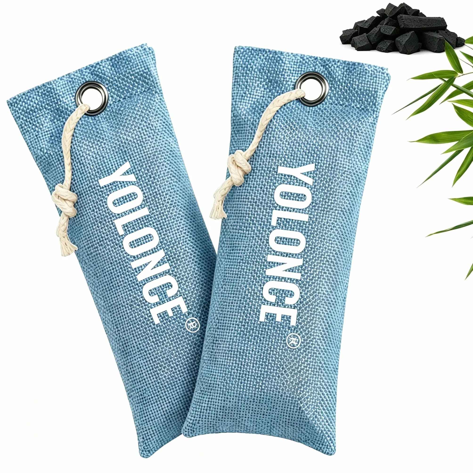 Bolsas De Carbón De Bambú Para Zapatos Absorbente De Olores 2 Piezas Azul