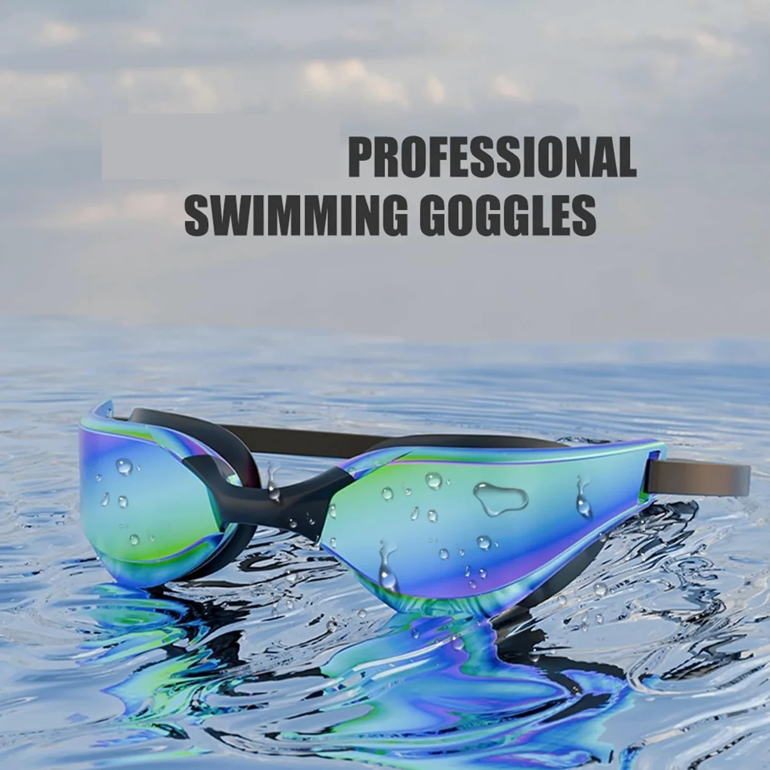Gafas de natación antivaho for adultos Para Deportes | Hombres Mujeres con lentes gran angular HD Gafas de natación de silicona ajustables impermeables