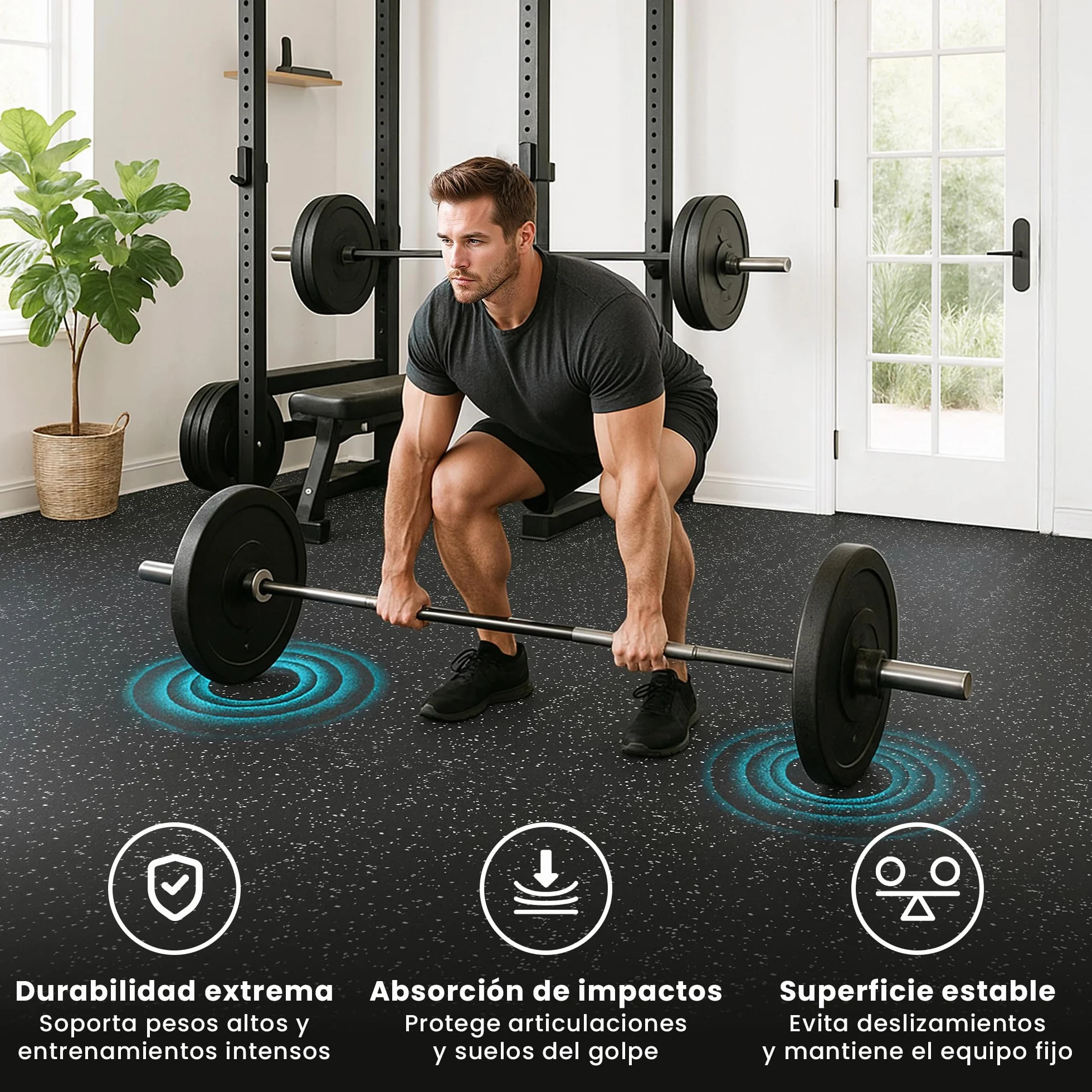 bemaxx Esterilla Fitness Suelo Gimnasio Caucho – Set de 18 Alfombras Puzzle Protector Suelo de Goma, Colchoneta Gimnasia Ejercicio en Casa, Espuma Tatami Deporte Alfombrillas Pesas Gym Garaje Piscina