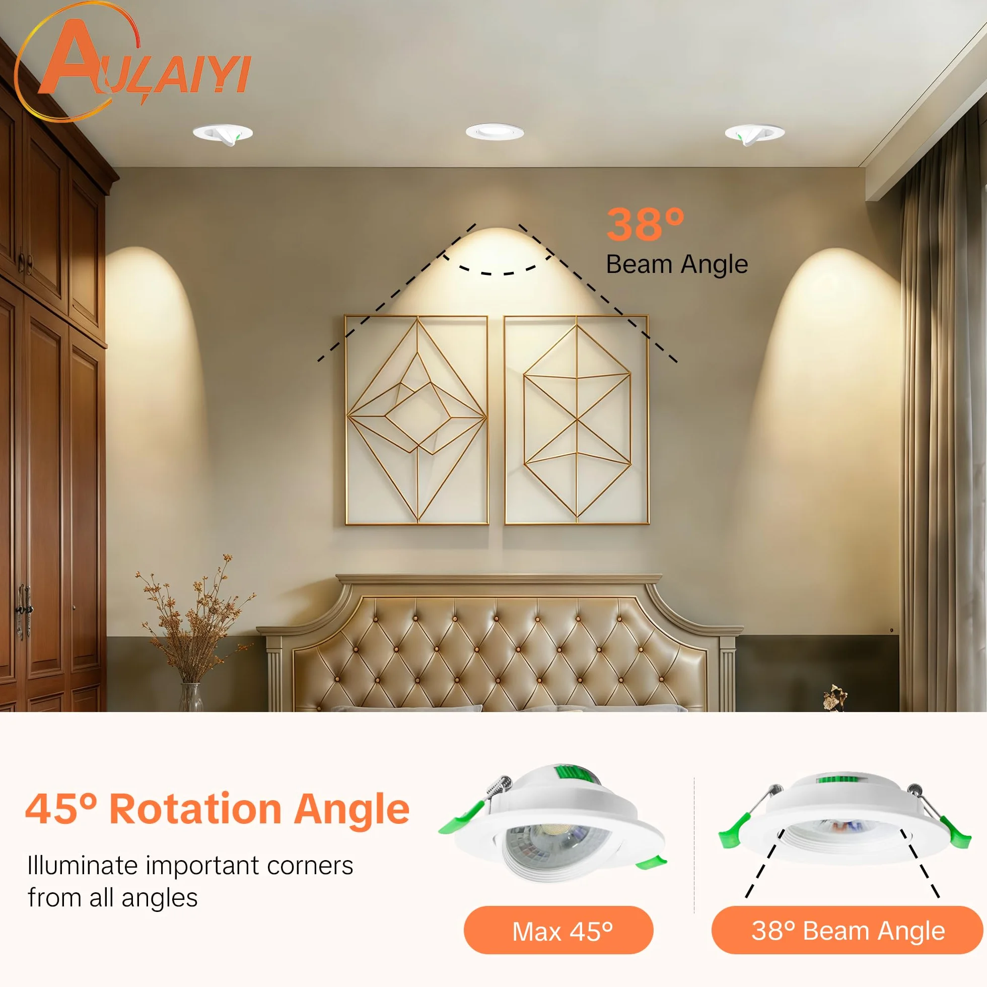 Downlight LED Techo Regulable 230V 5W 500LM IP44 Blanco Cálido Neutro Frío Corte 68-80mm 3 Pack