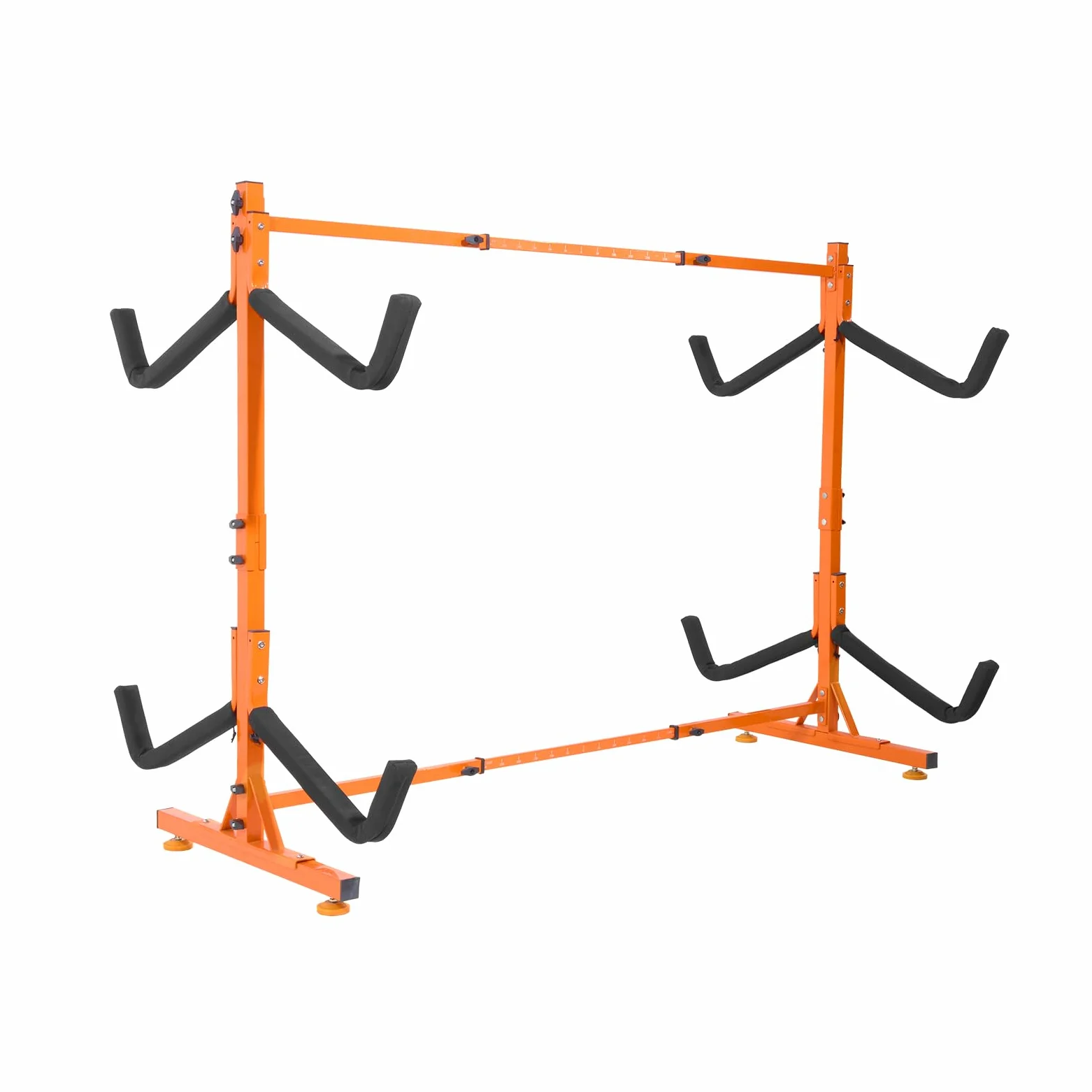 VEVOR Soporte para Kayak Independiente, 4 Piezas de Capacidad, Porta Kayak, Remo para Canoa, Soporte para Tabla de Remo de Acero Resistente con Brazos Acolchados, Ancho Ajustable, Carga 100 kg