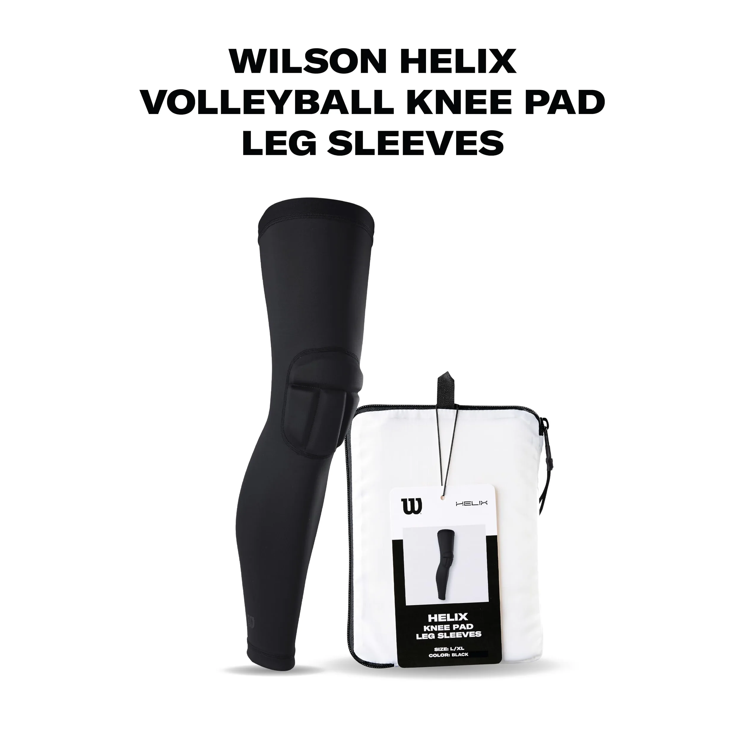 Wilson Helix - Rodilleras para voleibol, talla S/M, color negro