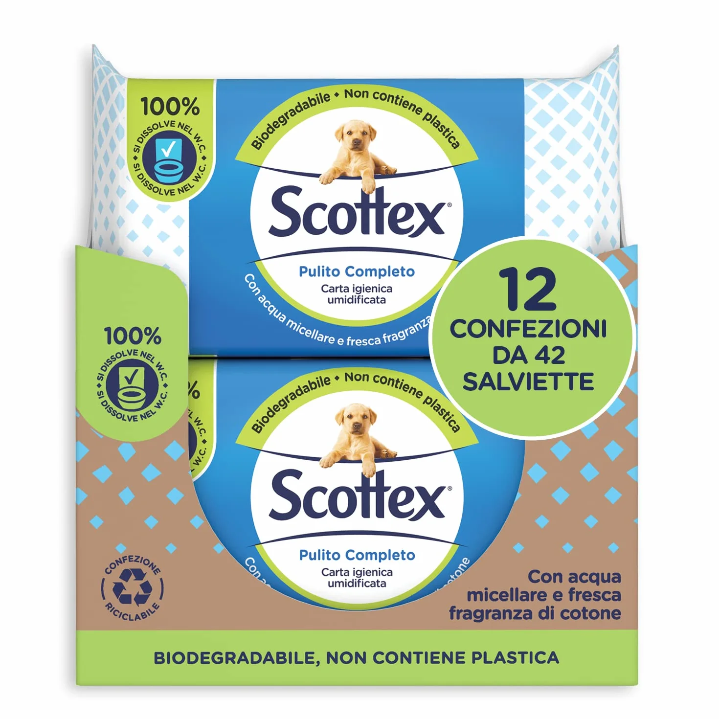 Scottex Pulito Completo Papel Higiénico Humidificado Biodegradable 504 Toallitas