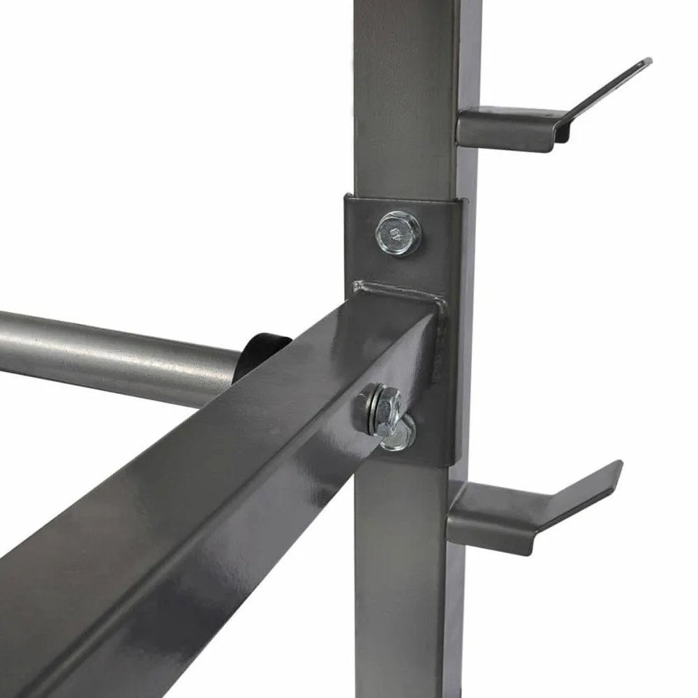 Generic Soporte de barra compatible con mancuernas de neopreno y hierro fundido, marco de acero pesado con una carga máxima de 300 Kg, Base antideslizante, Gris, 49 X 100 X 95 Cm, 7 Ronda