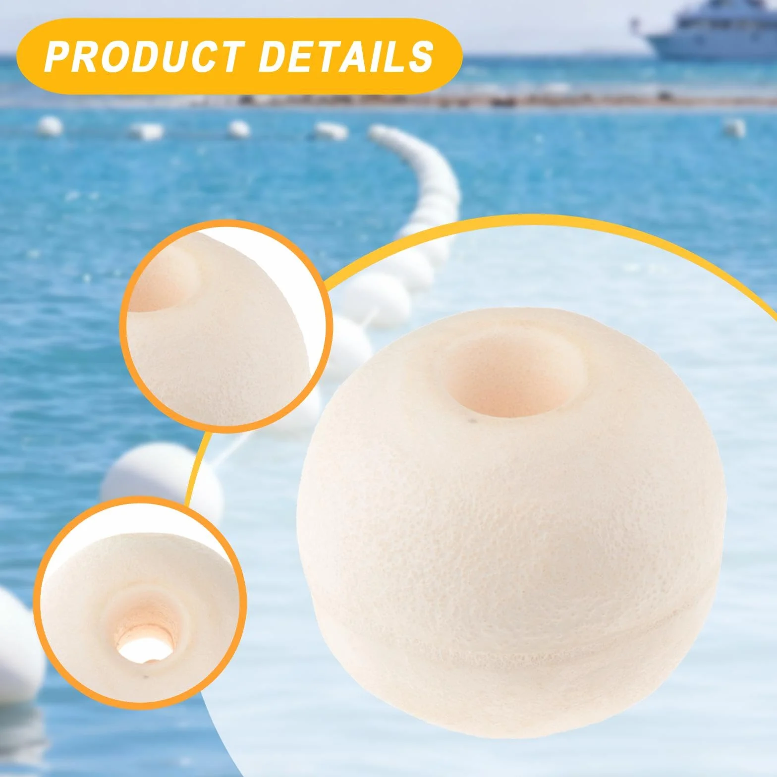 Boya Flotante Bola de Agua Flotador Náutico Accesorio de Cuerda Lanzable Construida en PVC Resistente Adecuada para Natación Piscina Activ