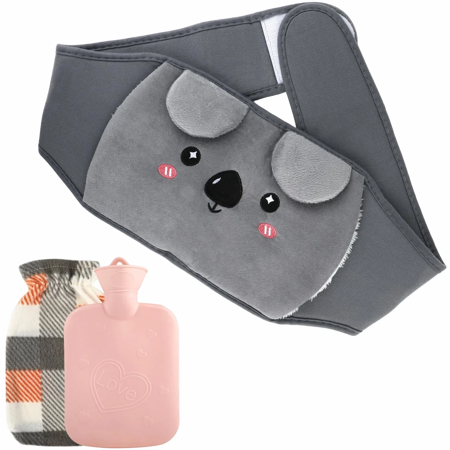 Bolsa de agua caliente Koala 1L 120cm con funda y cinturón lumbar