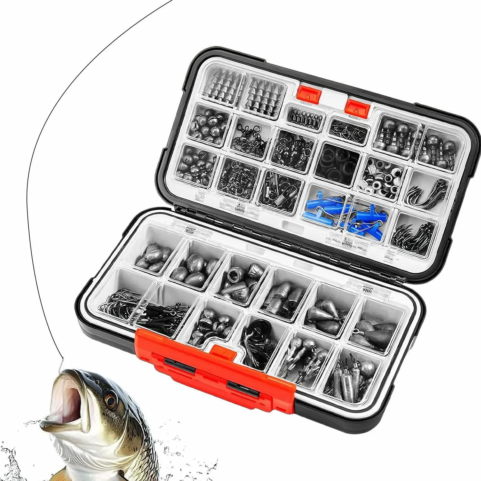 Kit De Señuelos De Pescar Accesorios De Anzuelos Para Pesca De | Kit de Anzuelos y Señuelos de Pesca Para Piragüismo, Aire Libre, Camping, Senderismo Con Mochila, Agua Salada, Crappie, ,