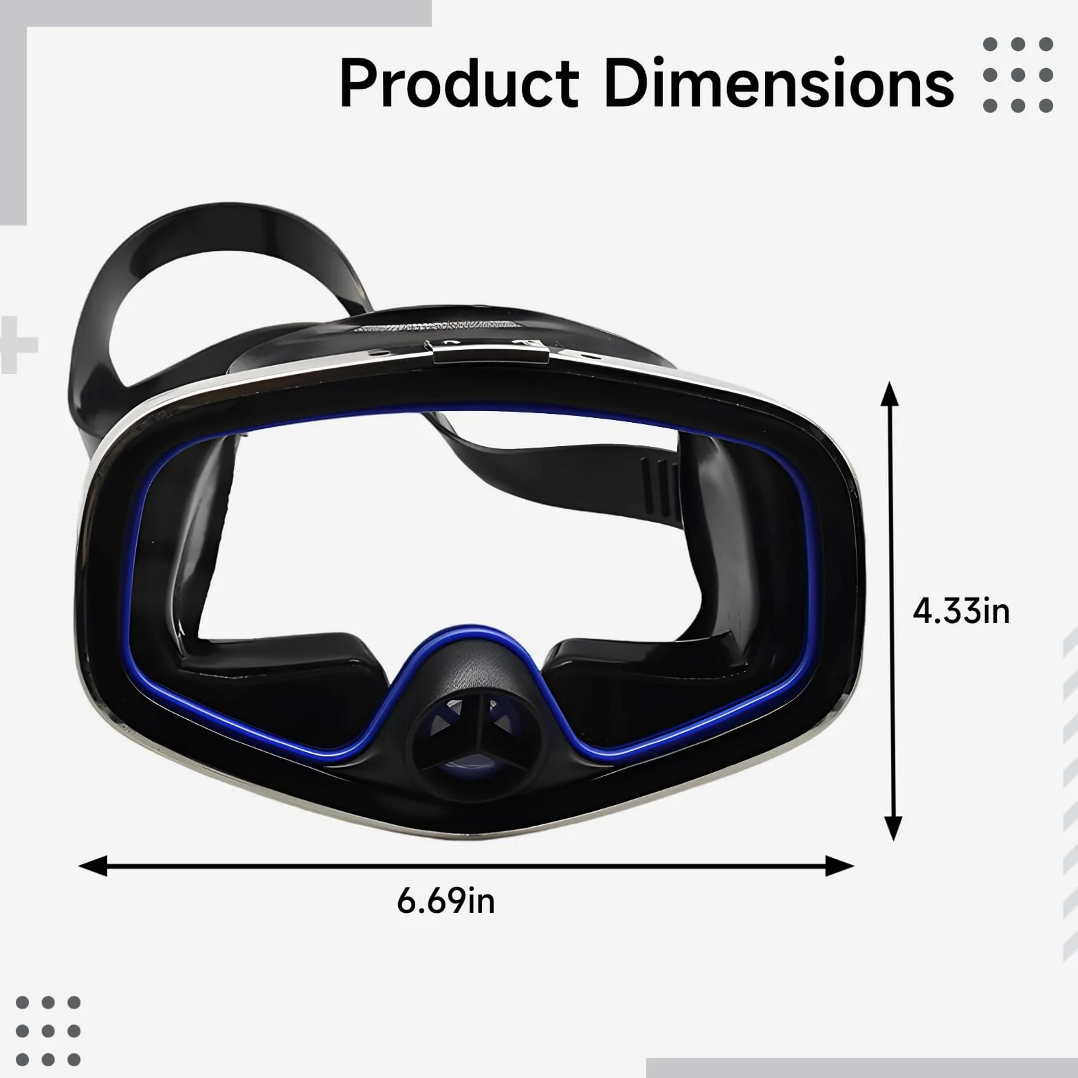 Máscara de buceo con funda, máscara de buceo profesional negra, amplia vista, máscara de esnórquel de vidrio templado Ansi, cómoda silicona líquida, nariz pellizcable, máscara de buceo con